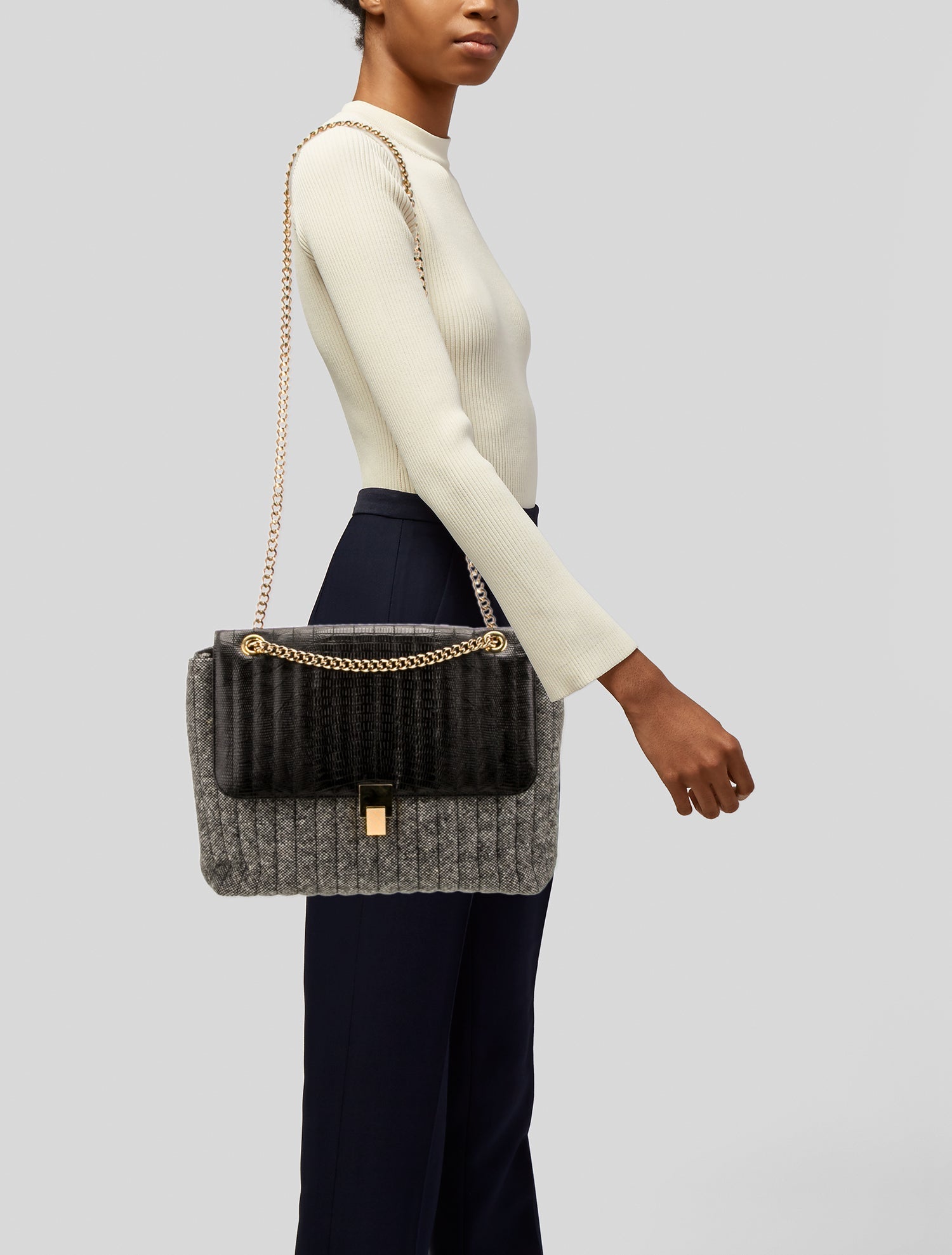 Victoria Beckham Tweed Shoulder Bag