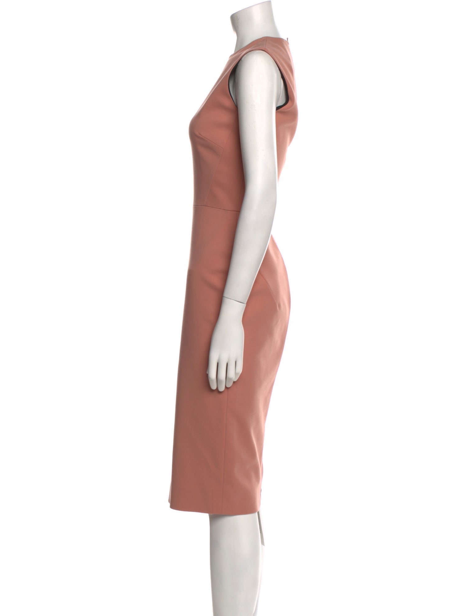 Victoria Beckham Crew Neck Midi Length Dress
