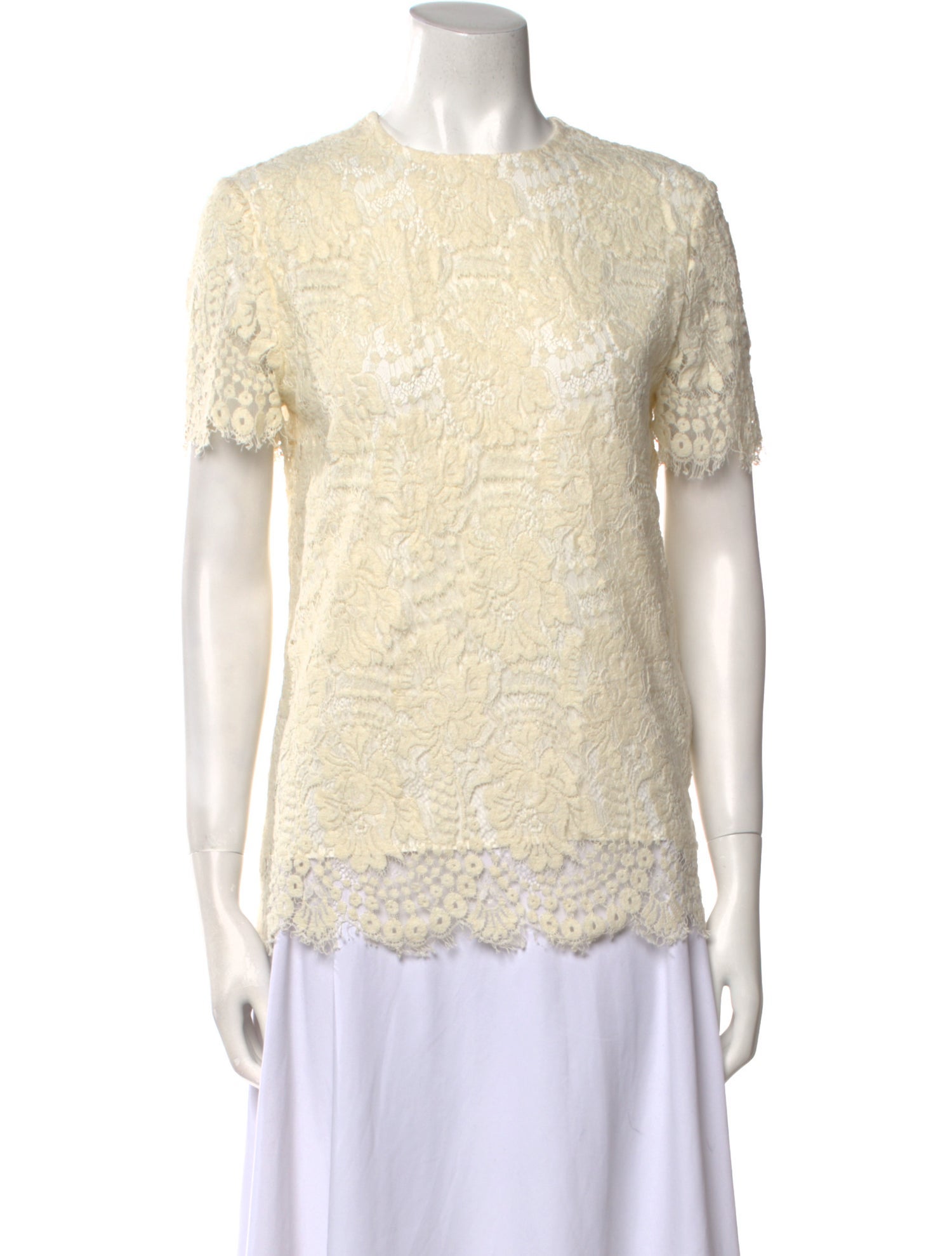 Victoria Beckham Wool Lace Pattern Blouse