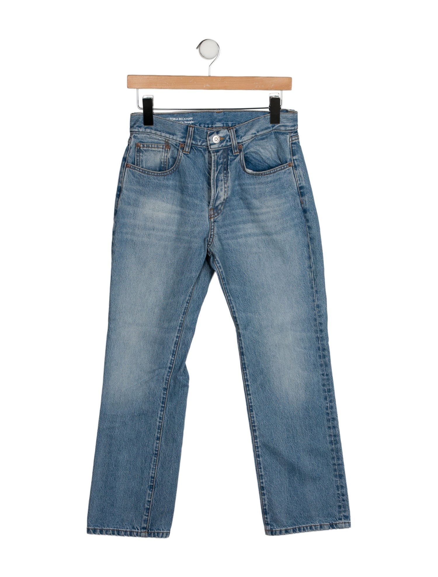 Victoria Beckham Mid-Rise Straight Leg Jeans