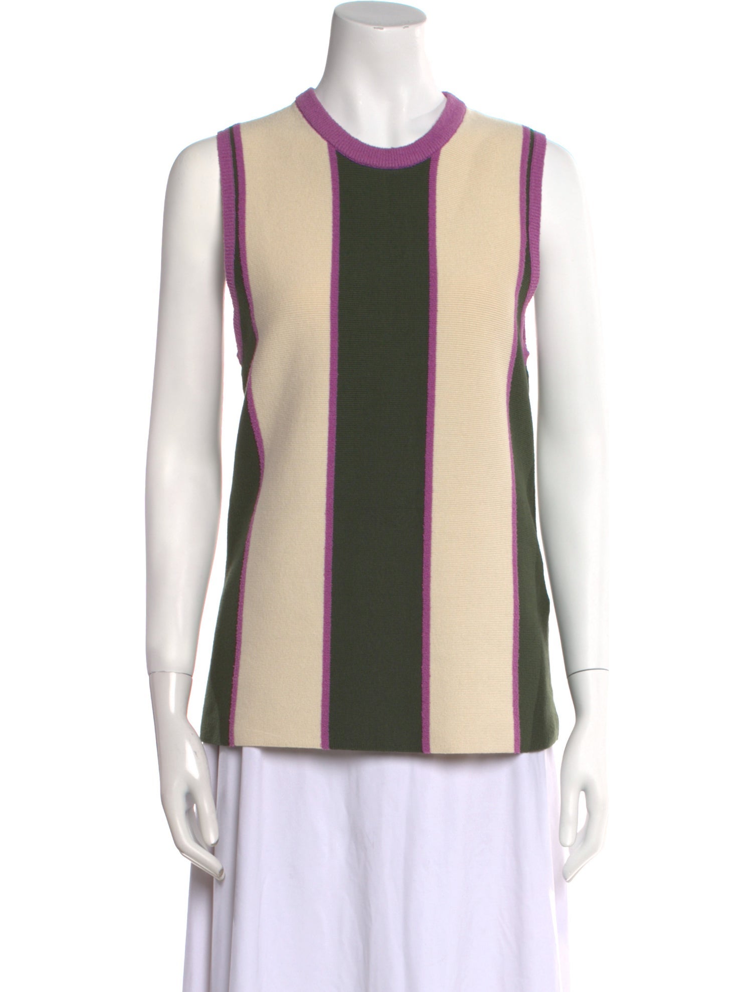 Victoria Beckham Striped Crew Neck Top