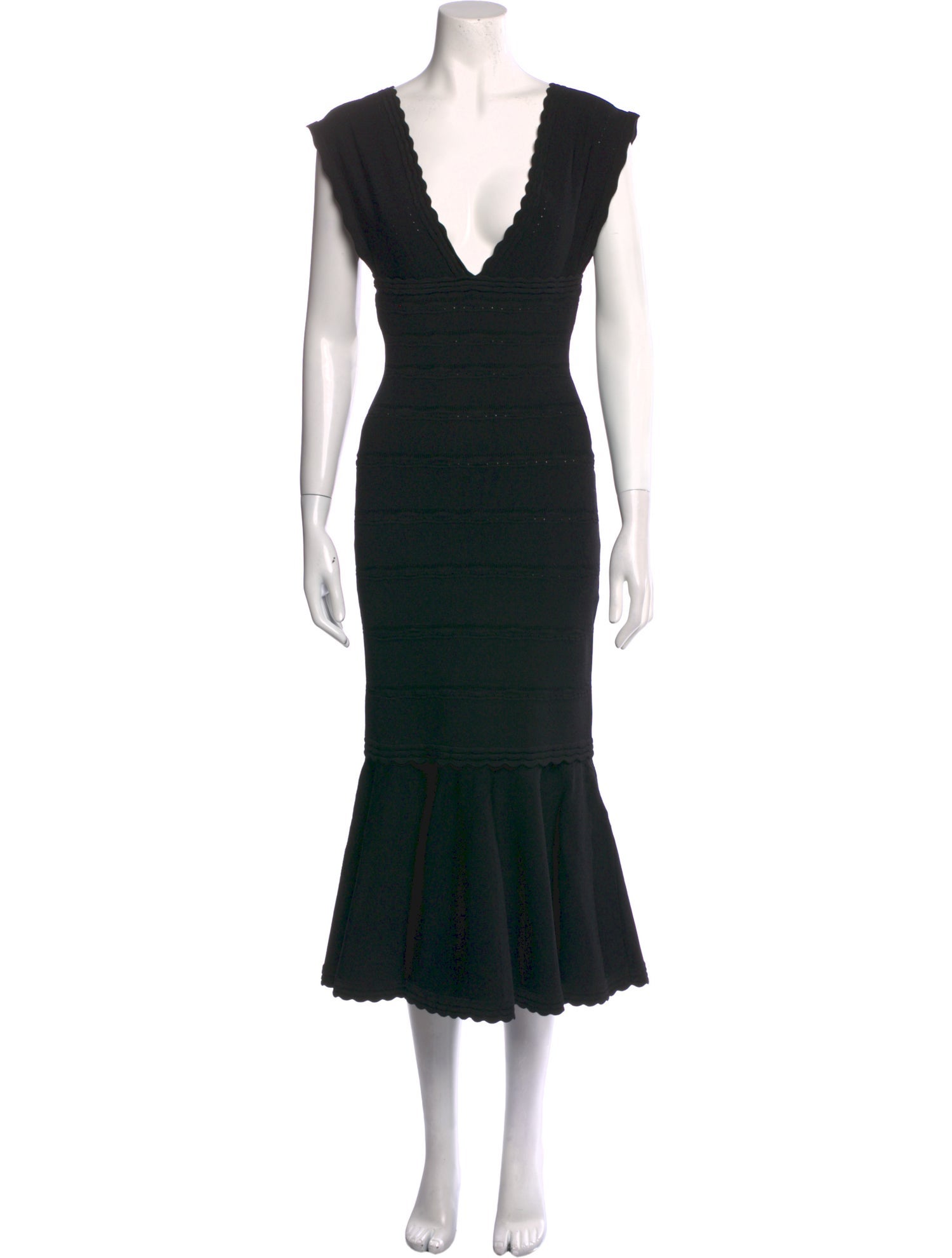 Victoria Beckham V-Neck Midi Length Dress