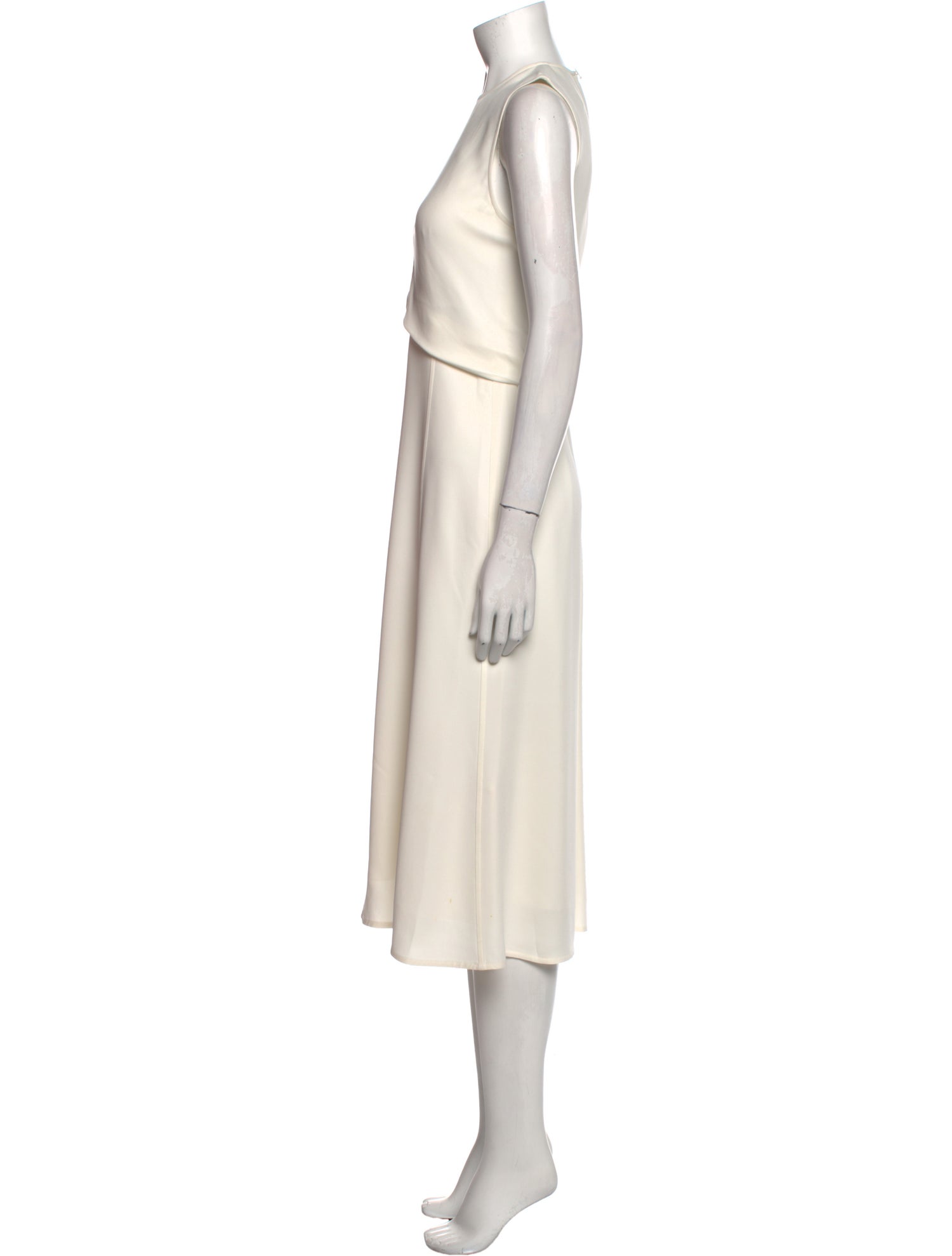 Victoria Beckham Crew Neck Midi Length Dress
