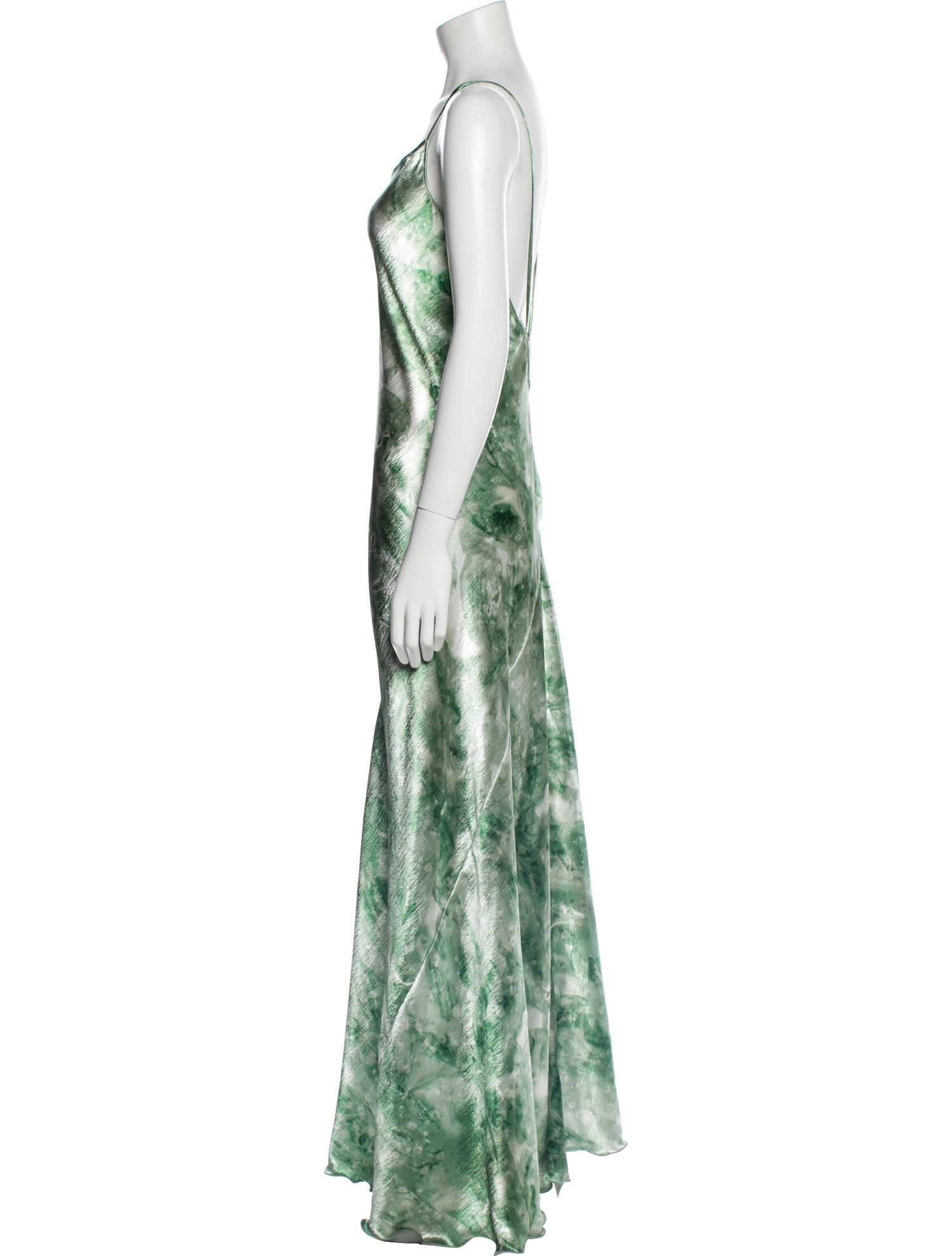 Victoria Beckham Tie-Dye Print Long Dress