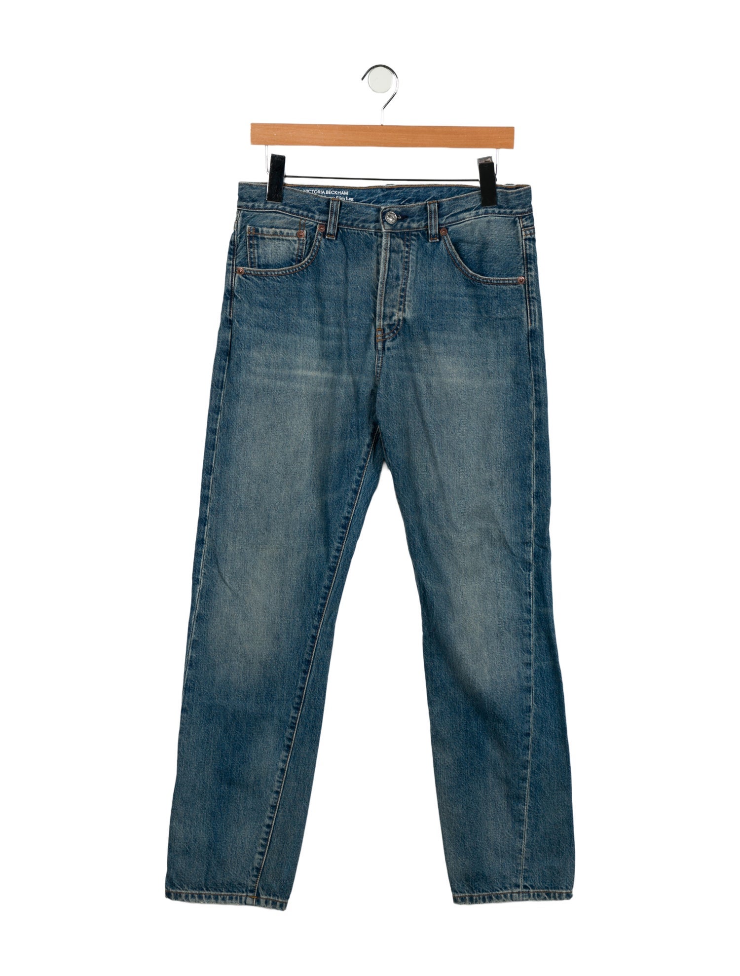 Victoria Beckham Mid-Rise Straight Leg Jeans