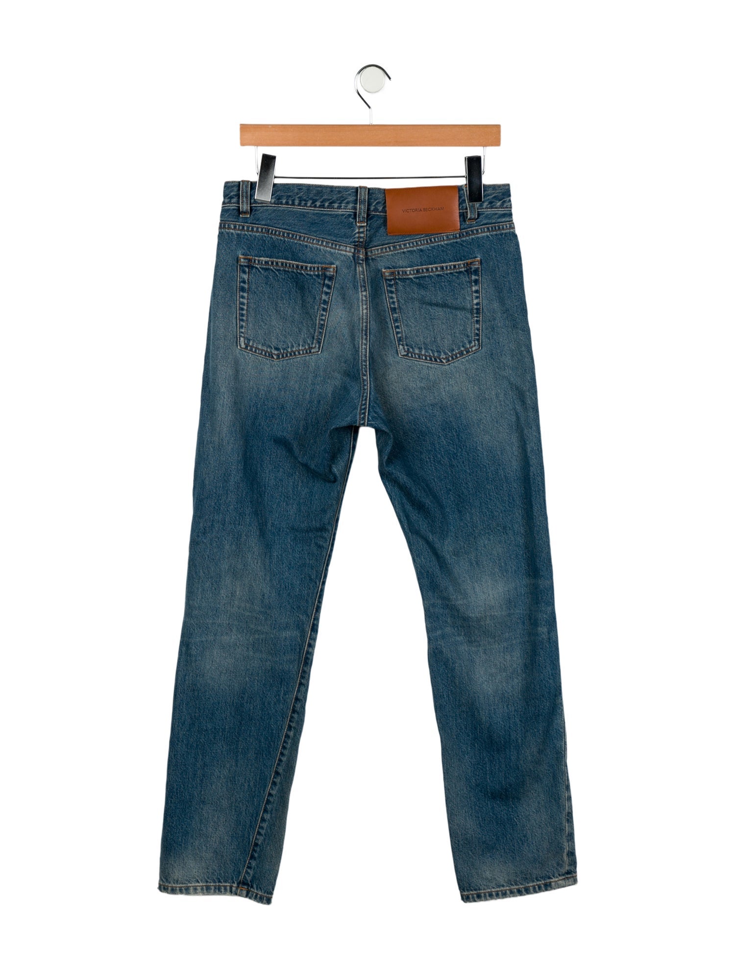 Victoria Beckham Mid-Rise Straight Leg Jeans