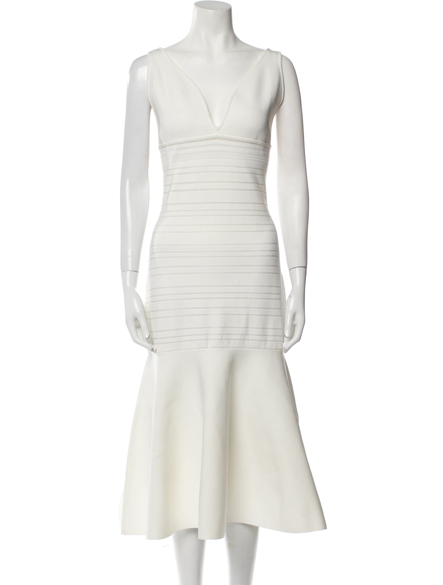 Victoria Beckham V-Neck Midi Length Dress