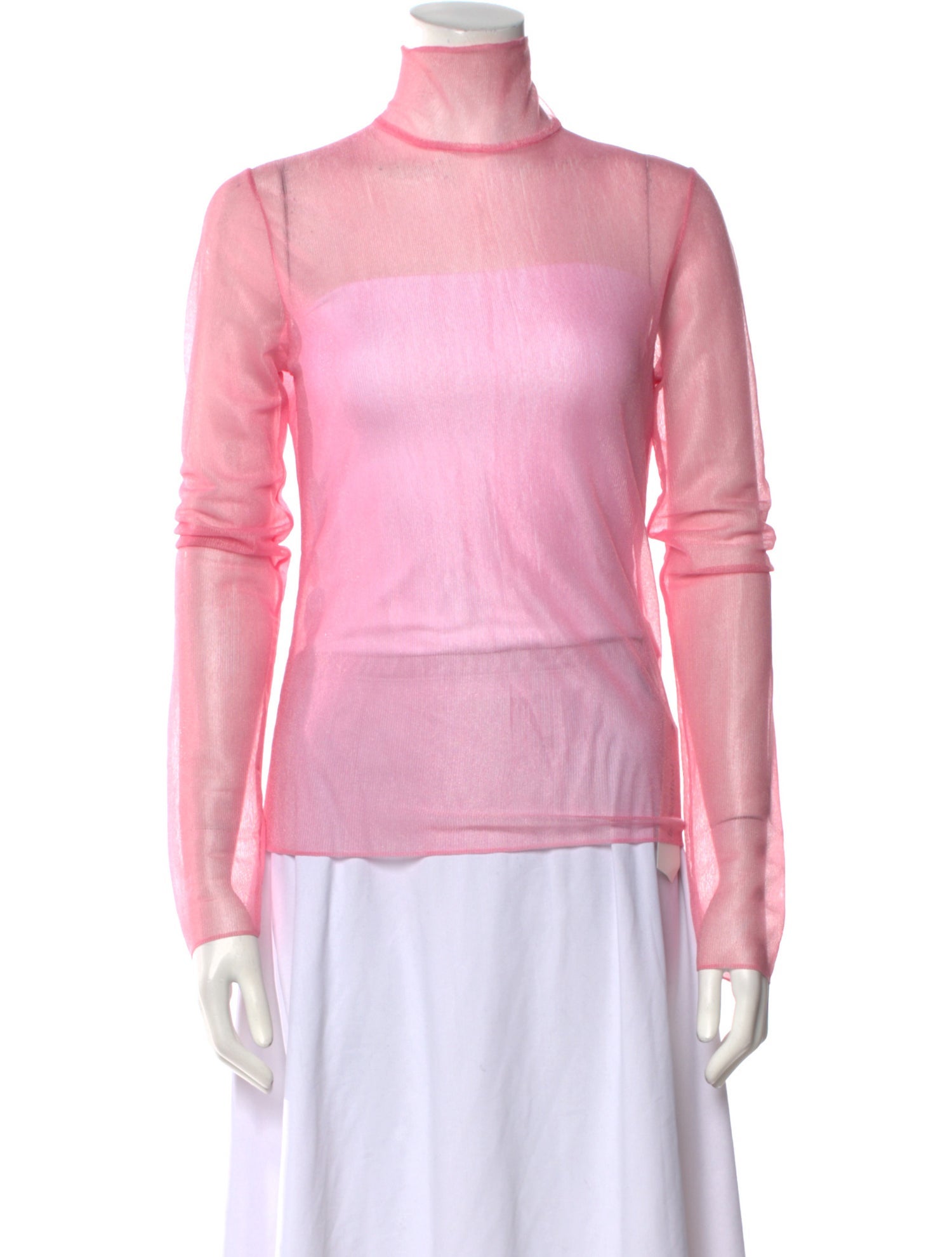 Maison Margiela Nylon Crew Neck Blouse - Red Tops, Clothing