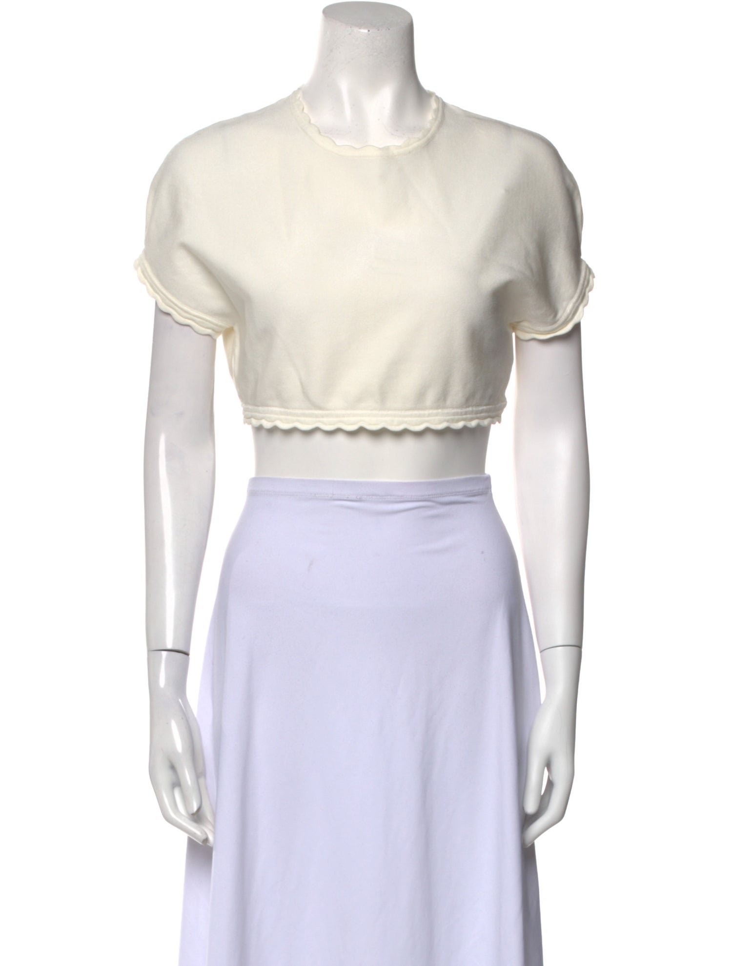 Victoria Beckham Crew Neck Short Sleeve Crop Top