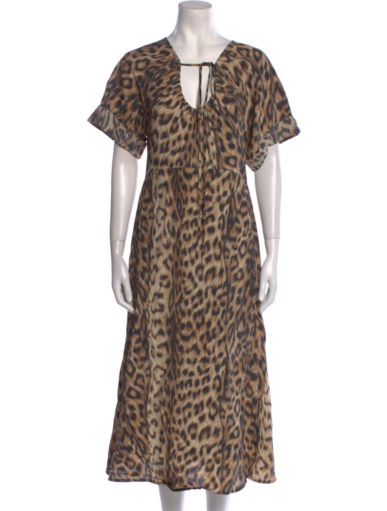 Victoria Beckham Animal Print Long Dress