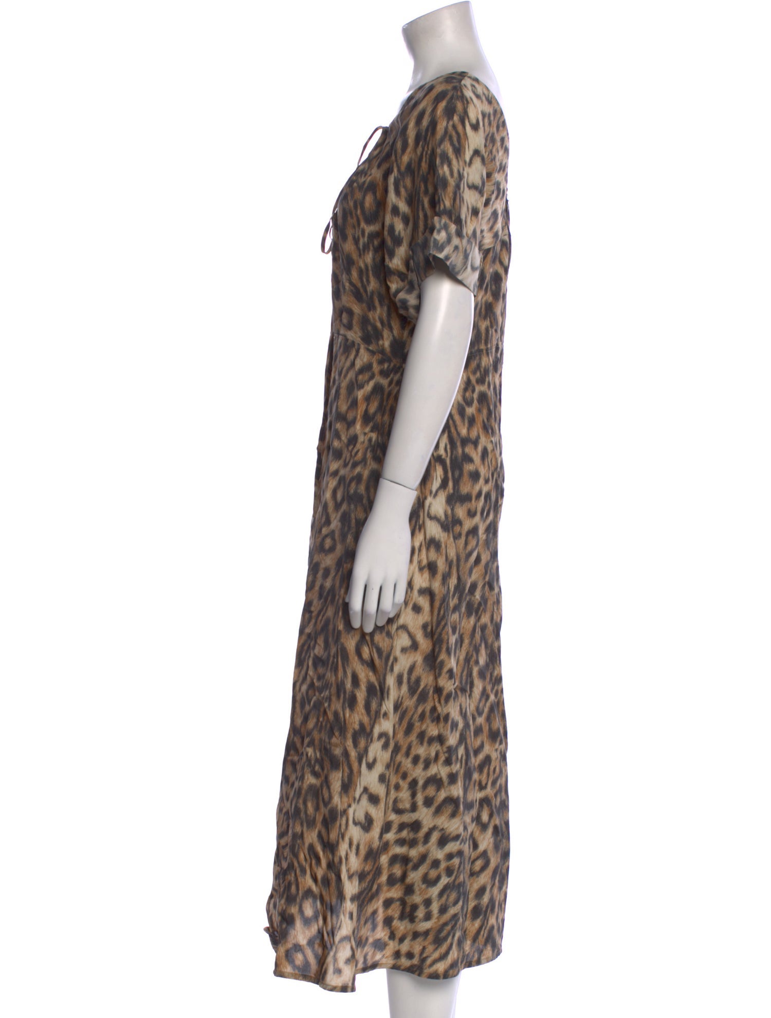 Victoria Beckham Animal Print Long Dress