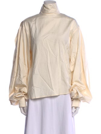Victoria Beckham Silk Mock Neck Sweatshirt