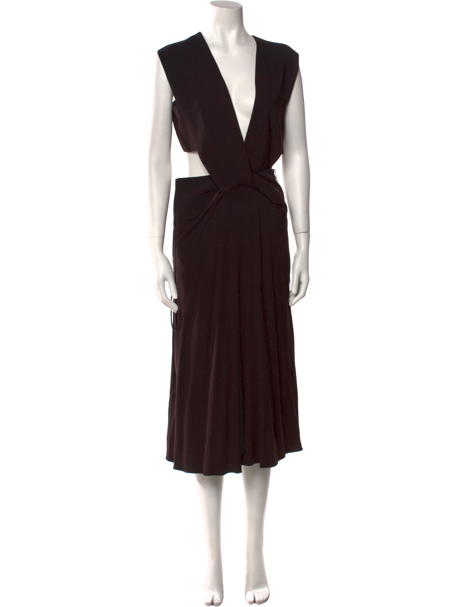 Victoria Beckham V-Neck Midi Length Dress