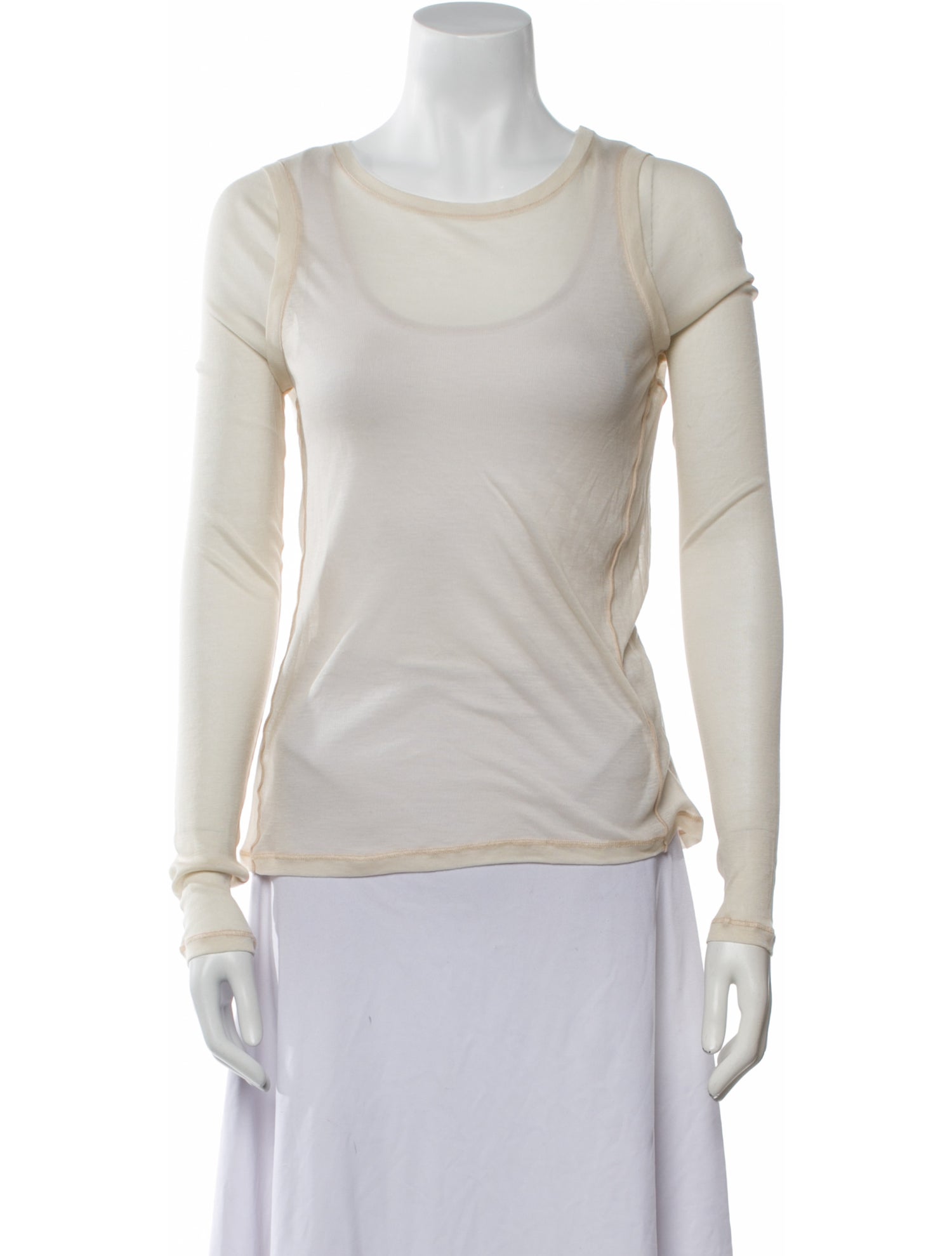 Victoria Beckham Crew Neck Long Sleeve Top