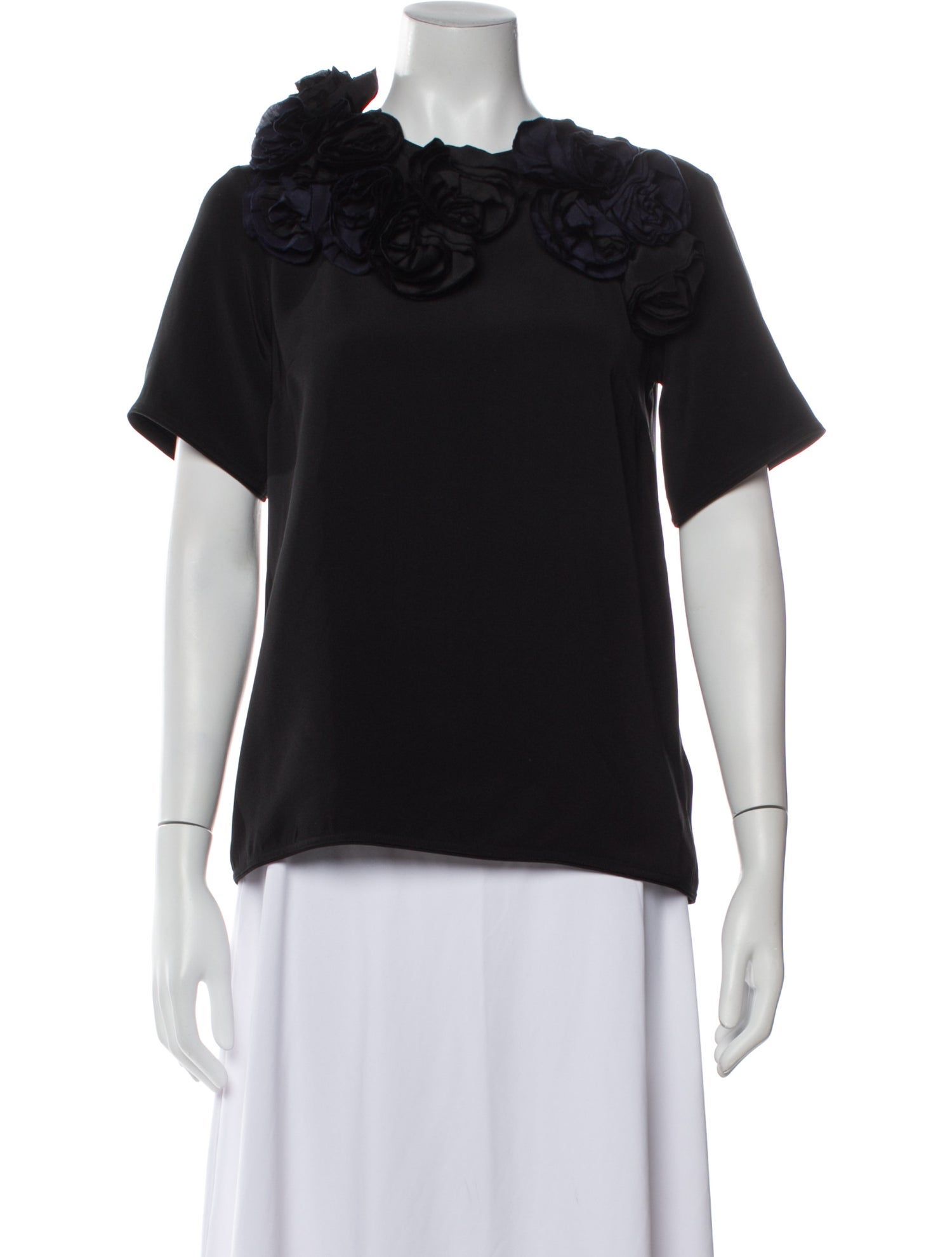 Victoria Beckham Silk Crew Neck Blouse