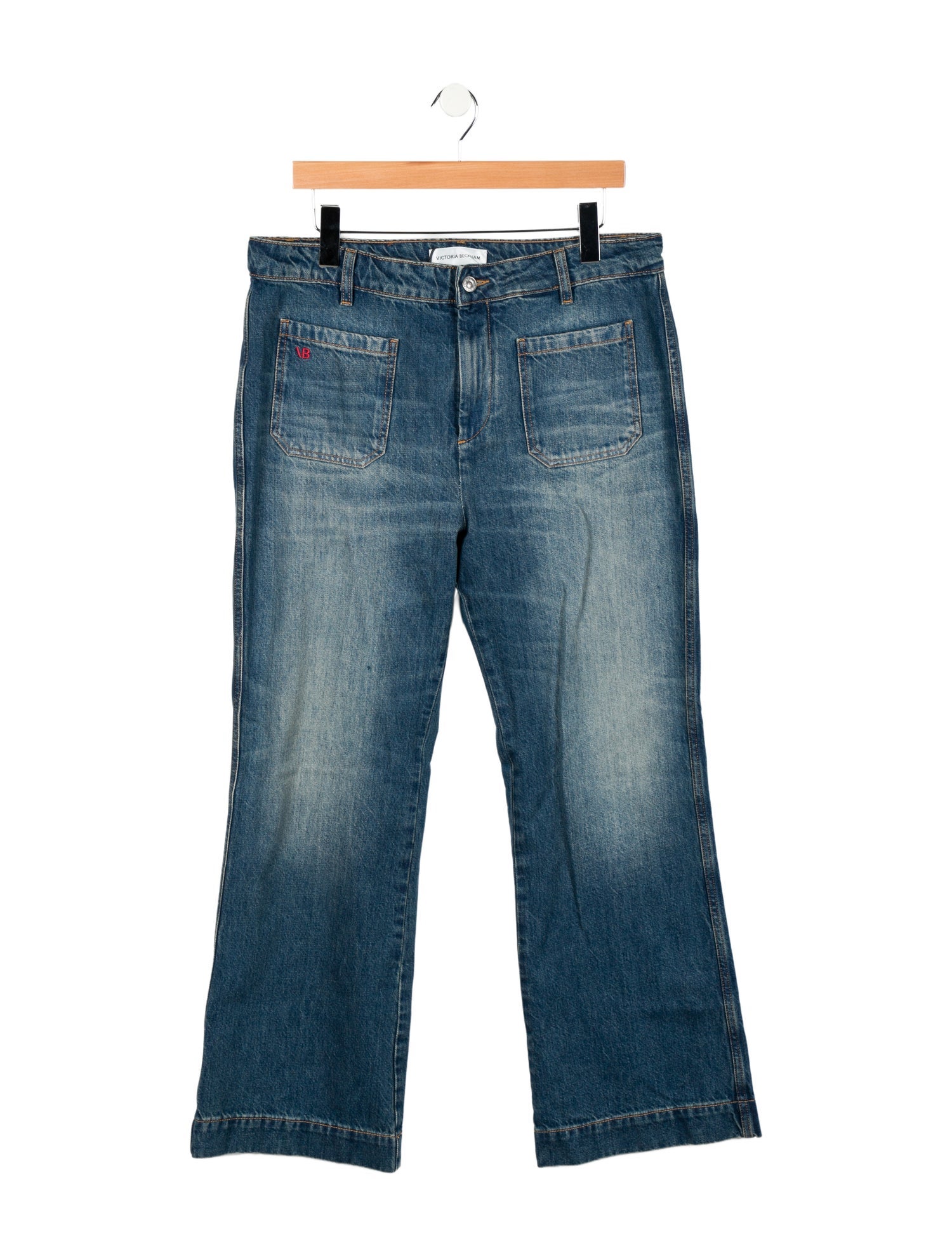 Victoria Beckham Mid-Rise Wide Leg Jeans