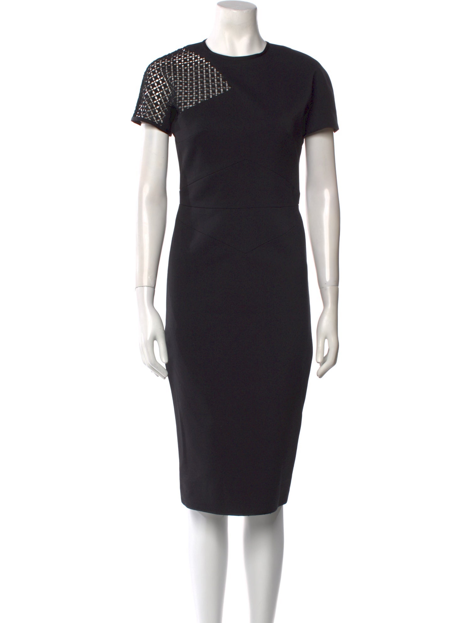 Victoria Beckham Crew Neck Midi Length Dress