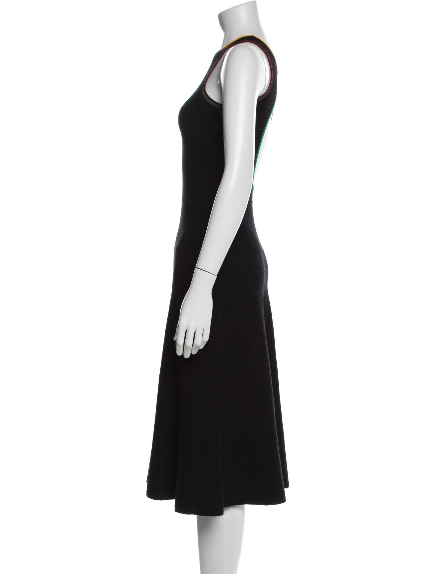 Victoria Beckham Crew Neck Midi Length Dress