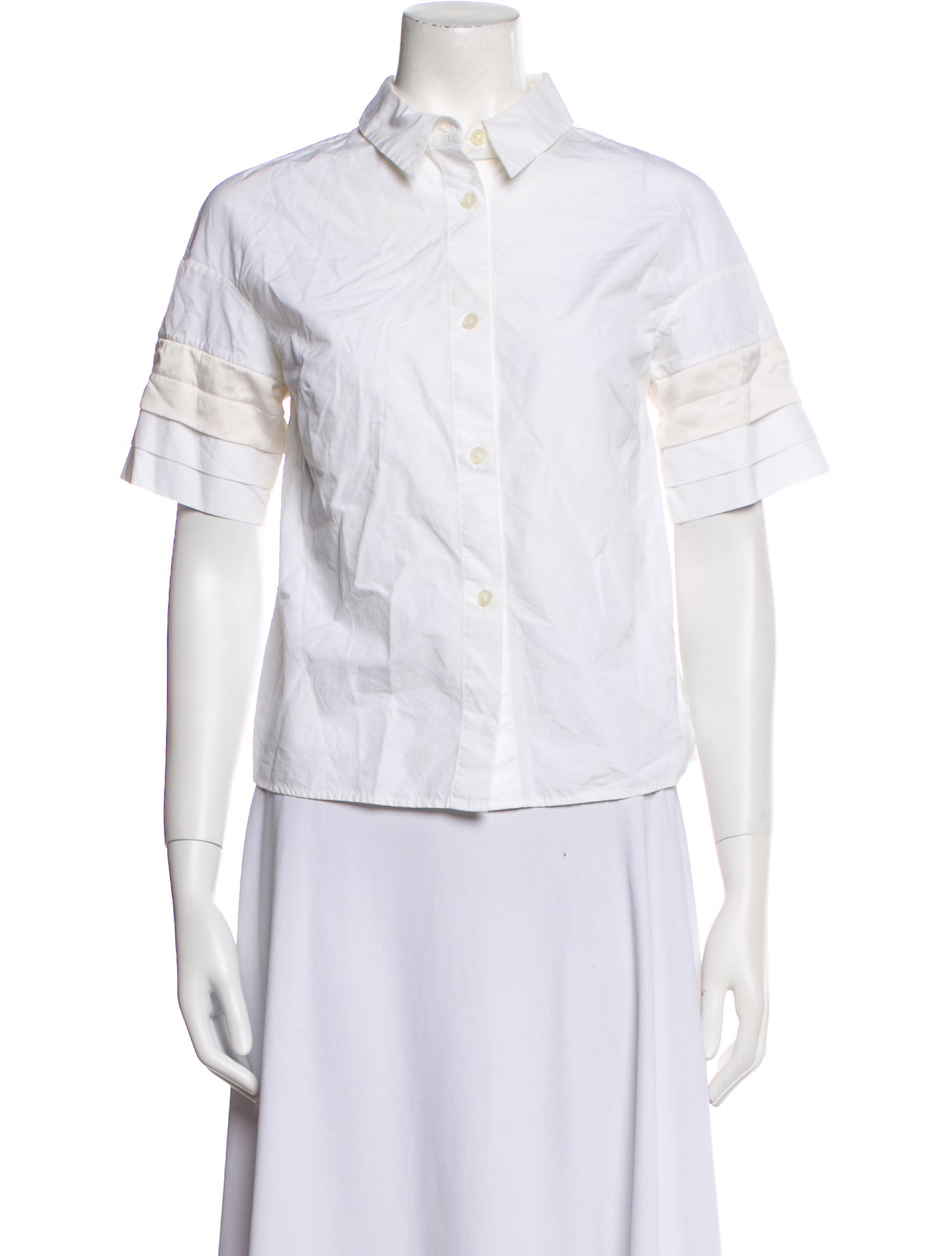 Victoria Beckham Short Sleeve Button-Up Top