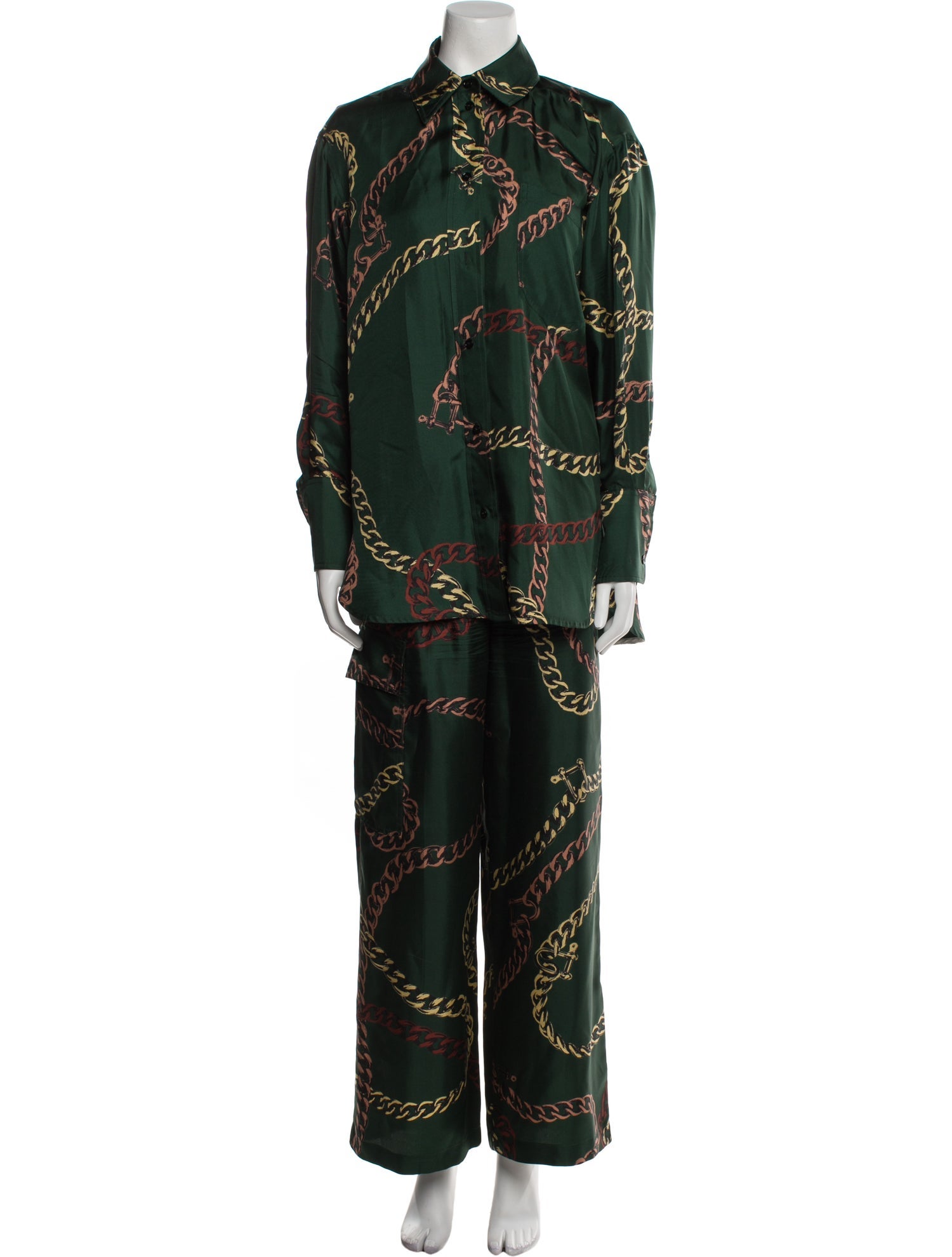 Victoria Beckham Silk Printed Pant Set
