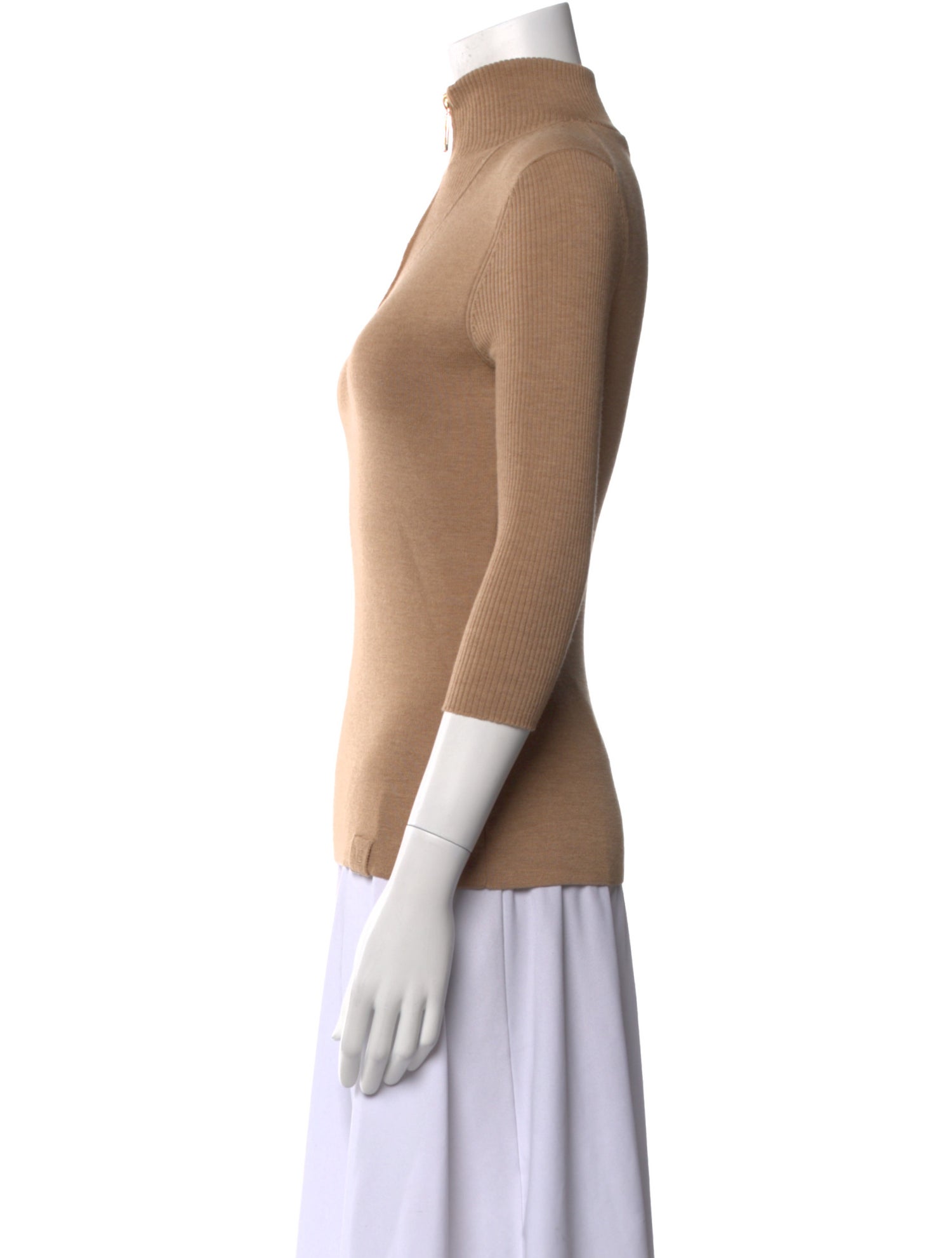 Victoria Beckham Merino Wool Mock Neck Sweater