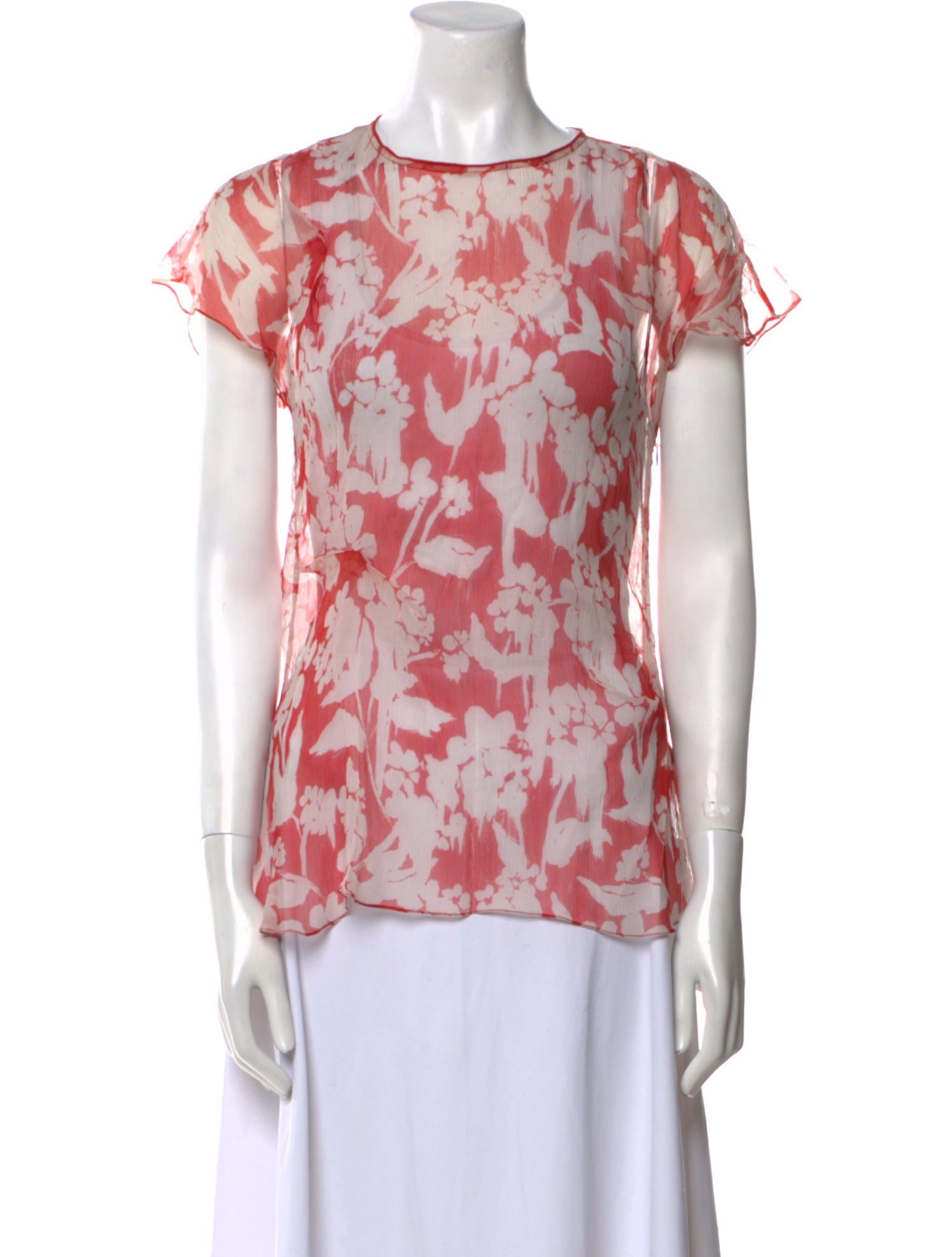 Victoria Beckham Silk Floral Print Top