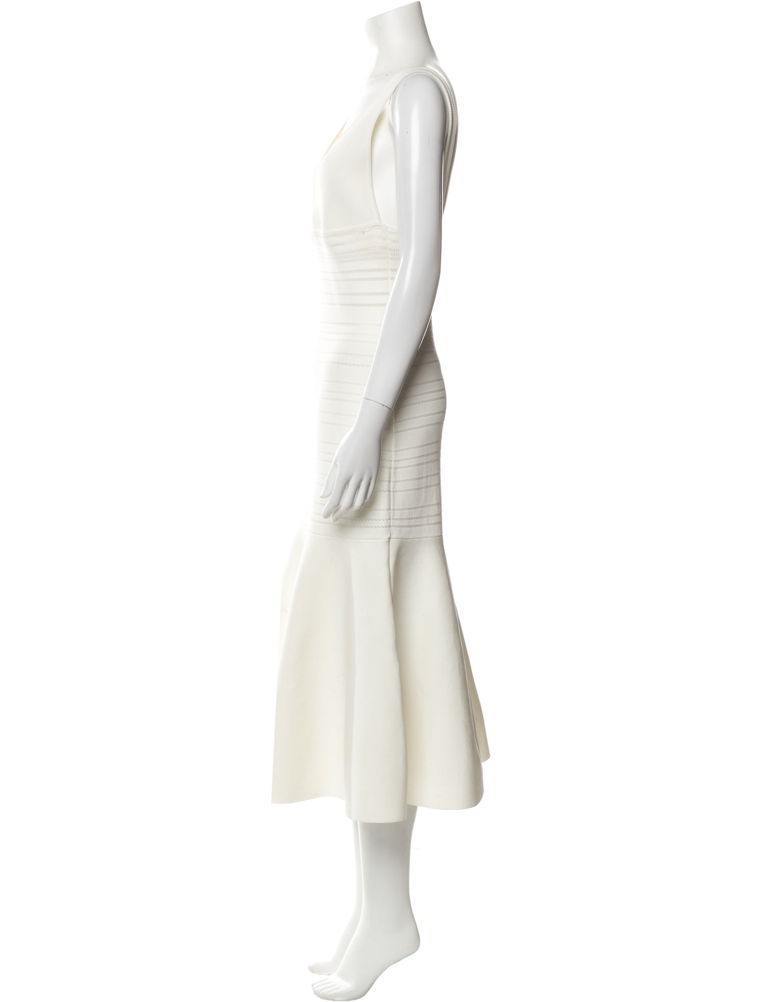 Victoria Beckham V-Neck Midi Length Dress