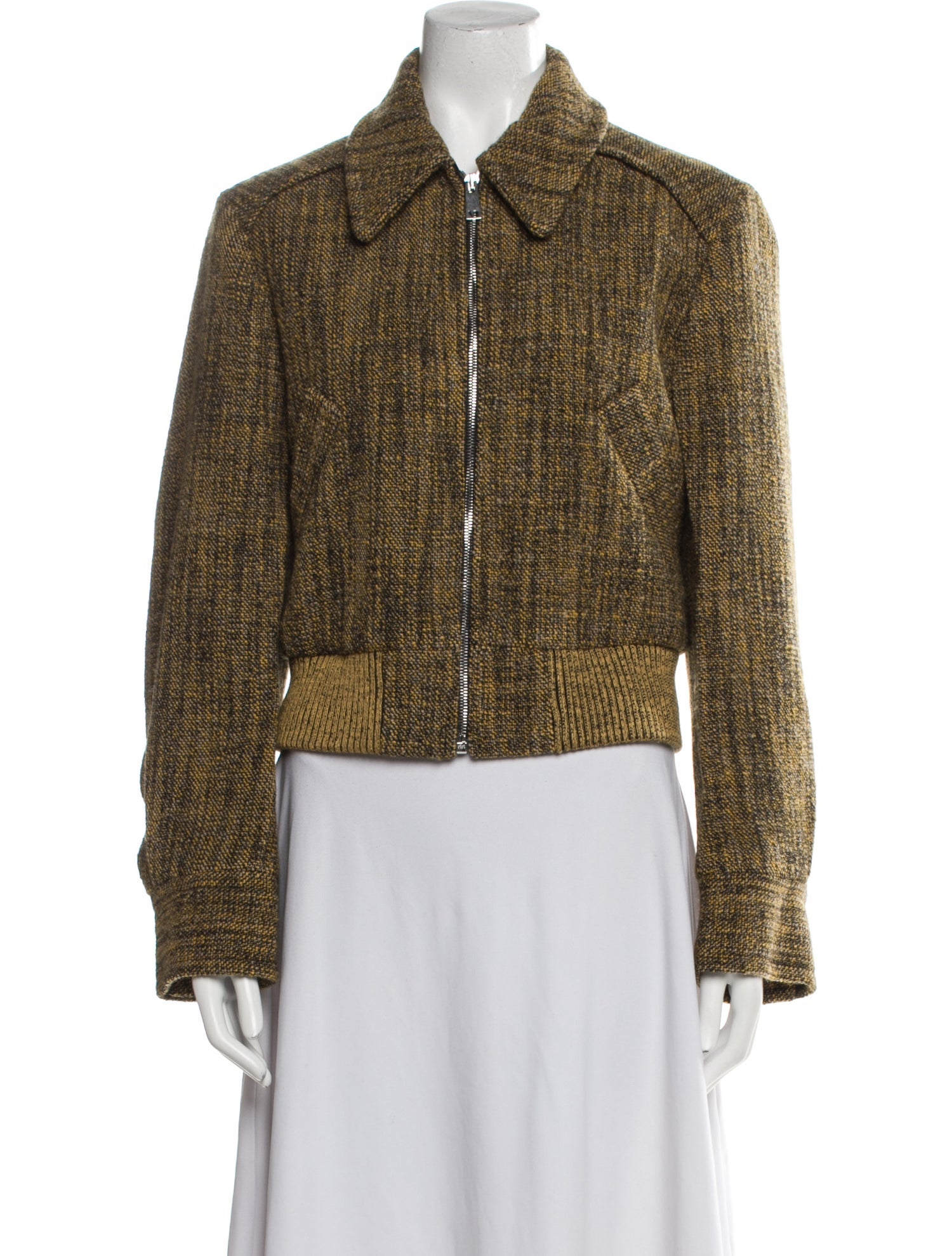 Victoria Beckham Virgin Wool Tweed Pattern Jacket