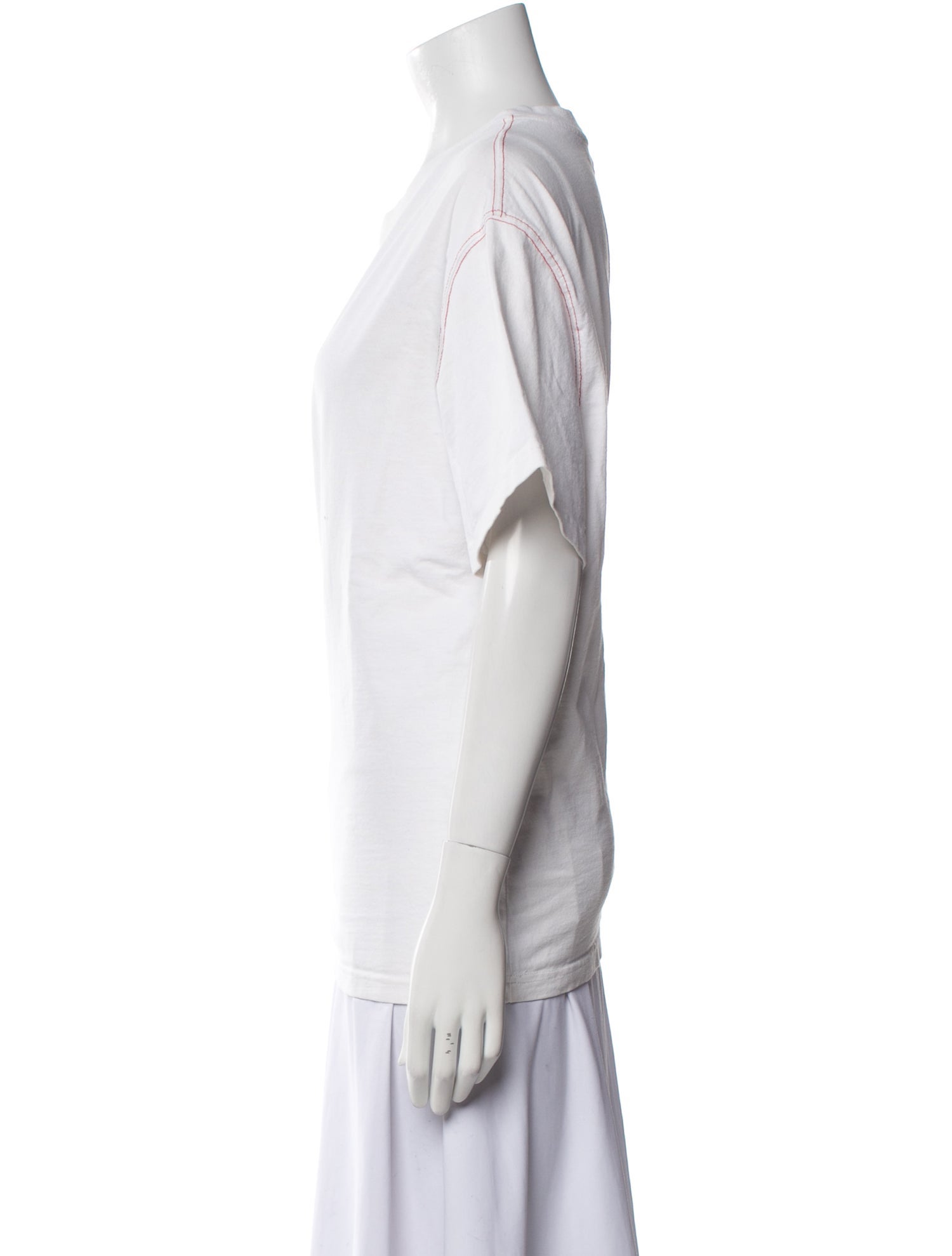 Victoria Beckham Bateau Neckline Short Sleeve T-Shirt