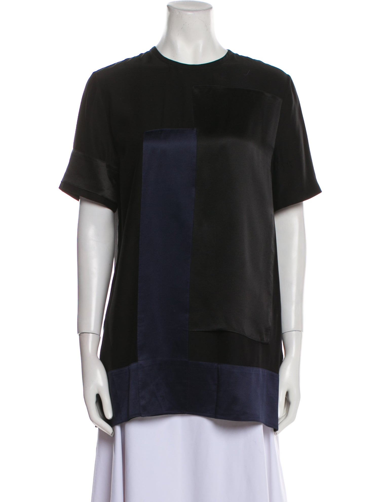 Victoria Beckham Silk Crew Neck T-Shirt