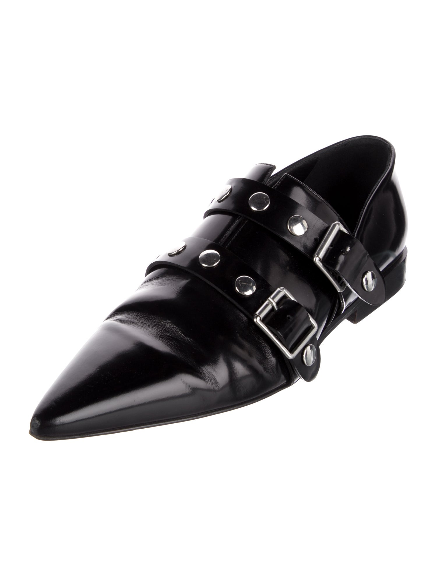 Victoria Beckham Leather Studded Accents Loafers