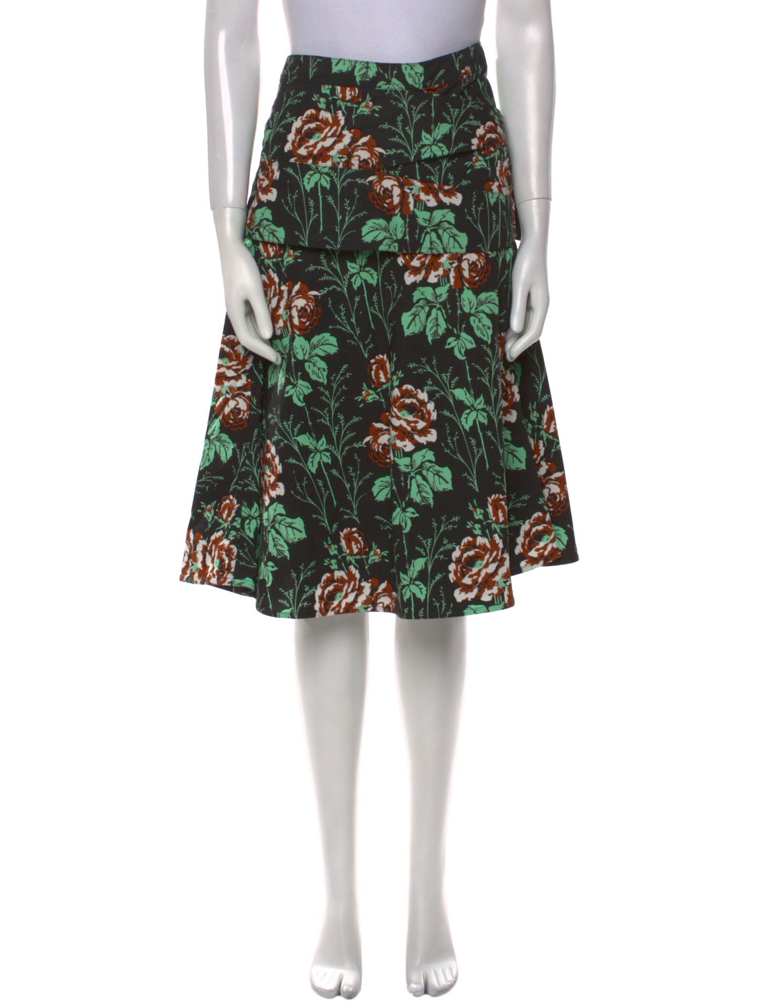 Victoria Beckham Floral Print Knee-Length Skirt