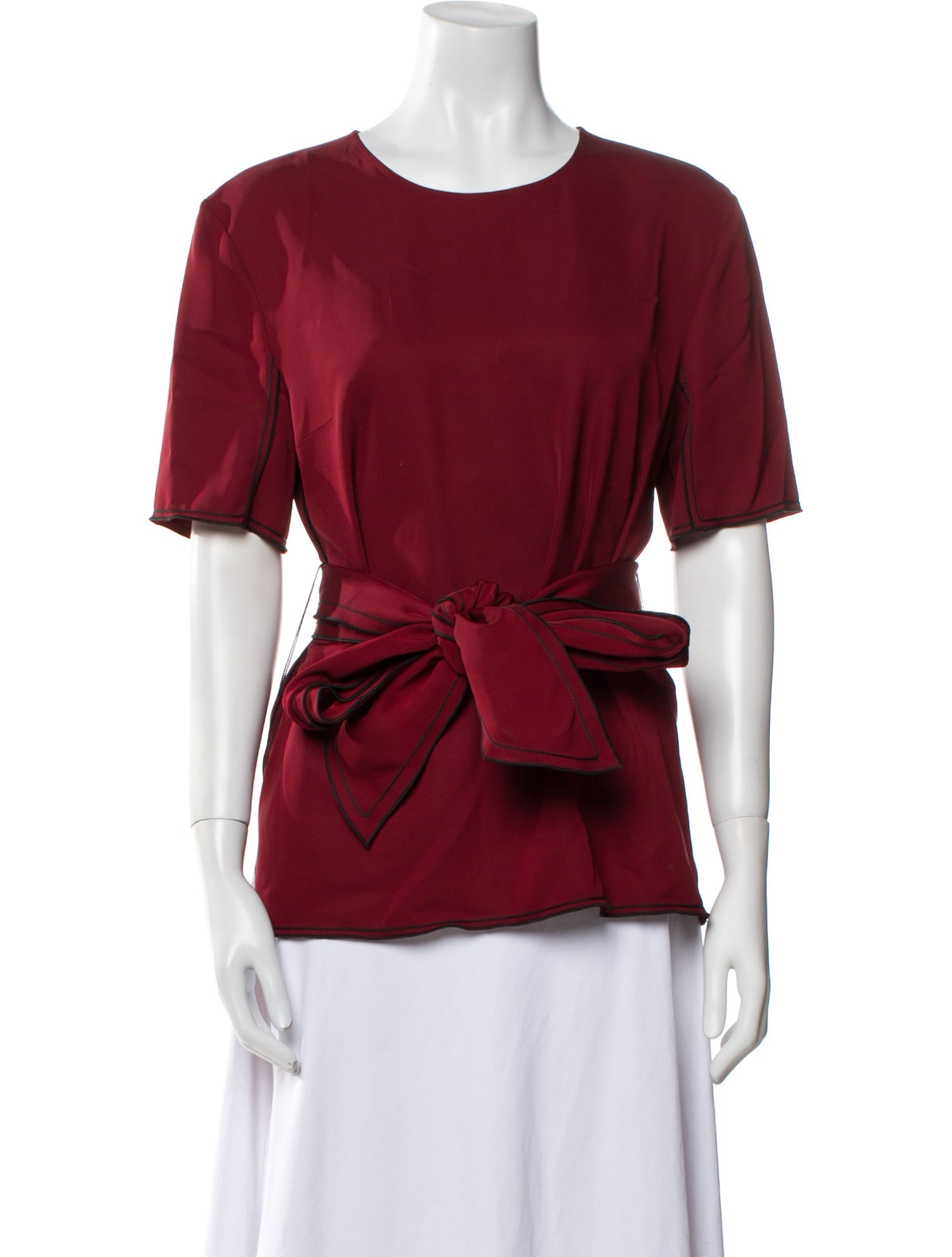 Victoria Beckham Crew Neck Short Sleeve Blouse