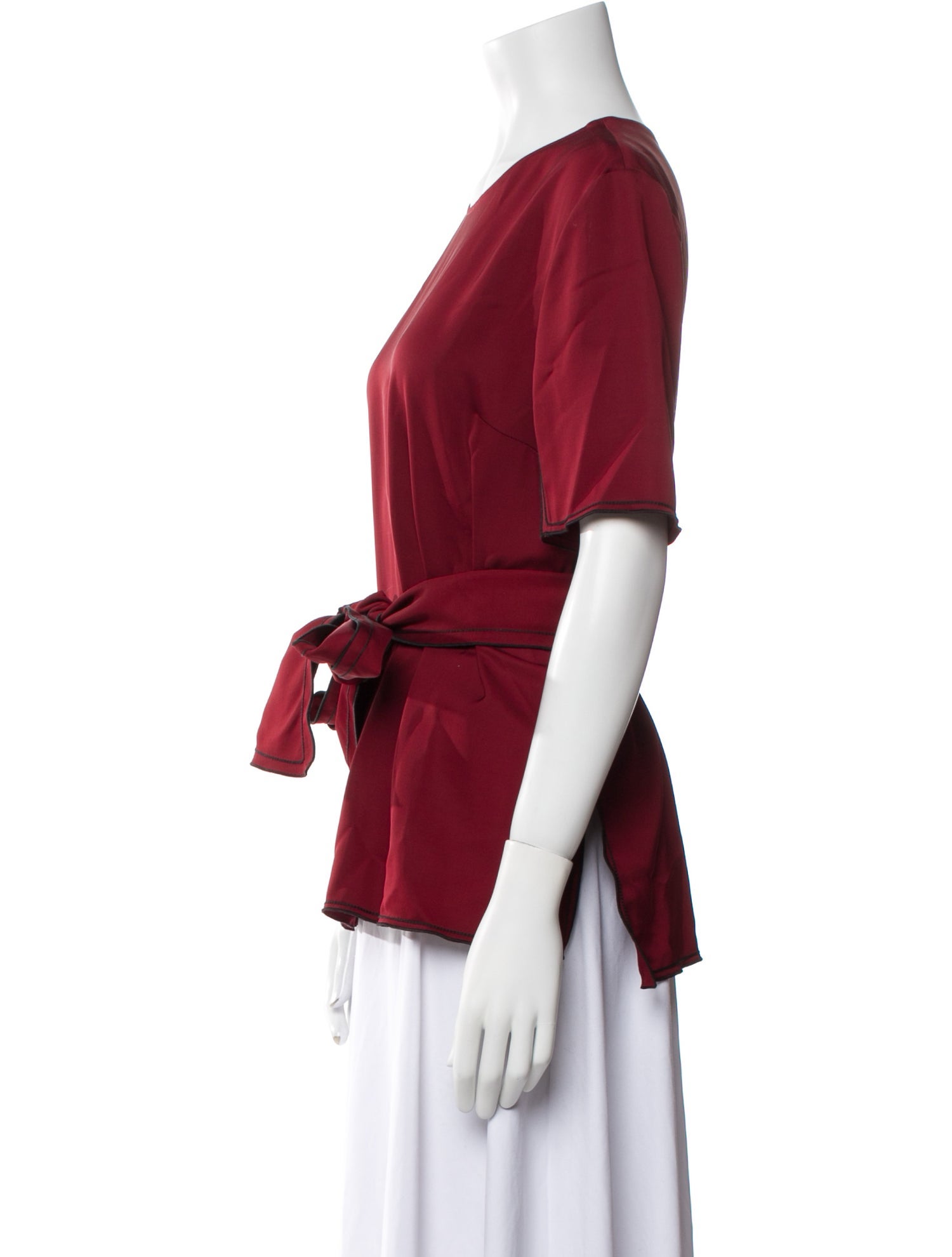 Victoria Beckham Crew Neck Short Sleeve Blouse