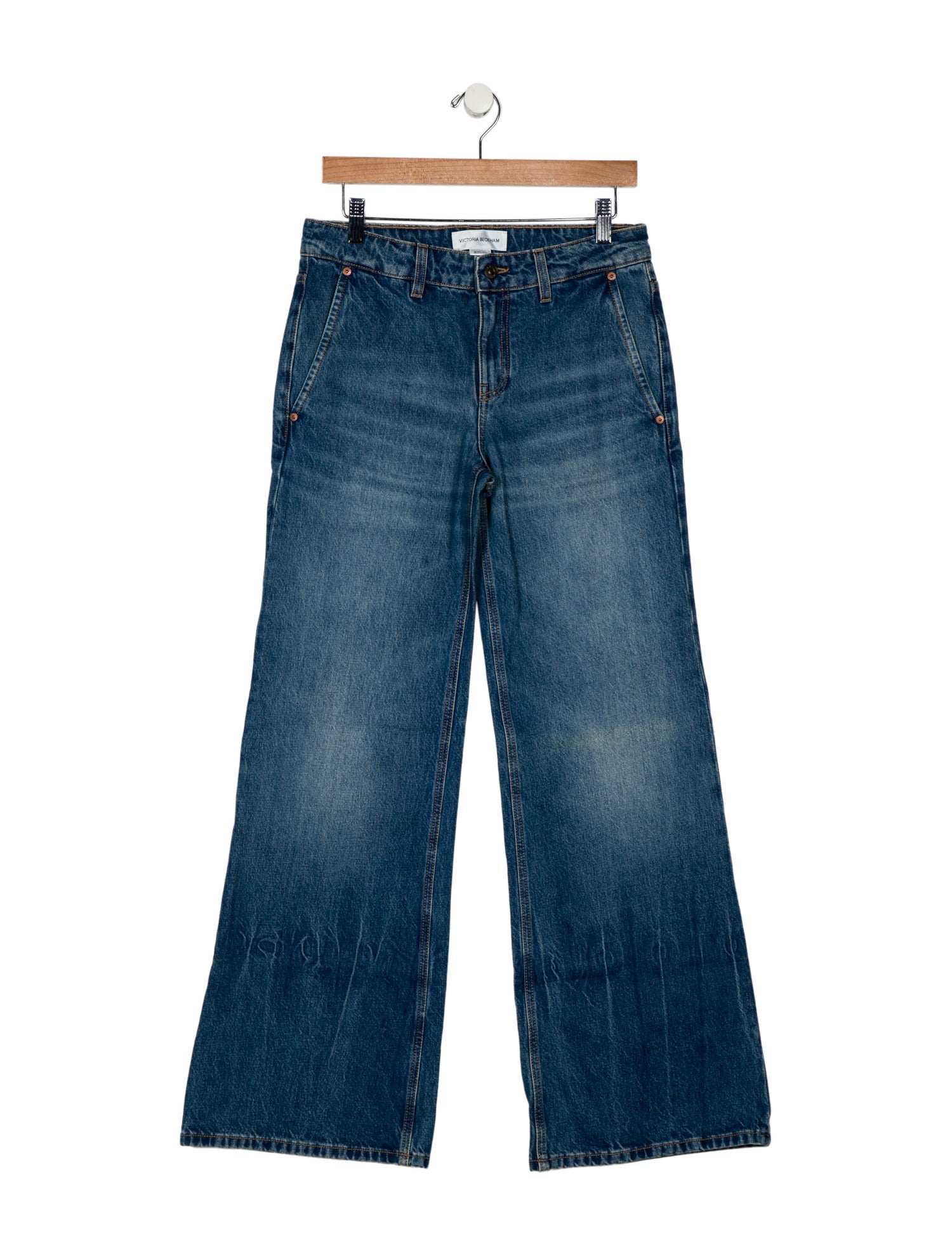 Victoria Beckham Mid-Rise Wide Leg Jeans