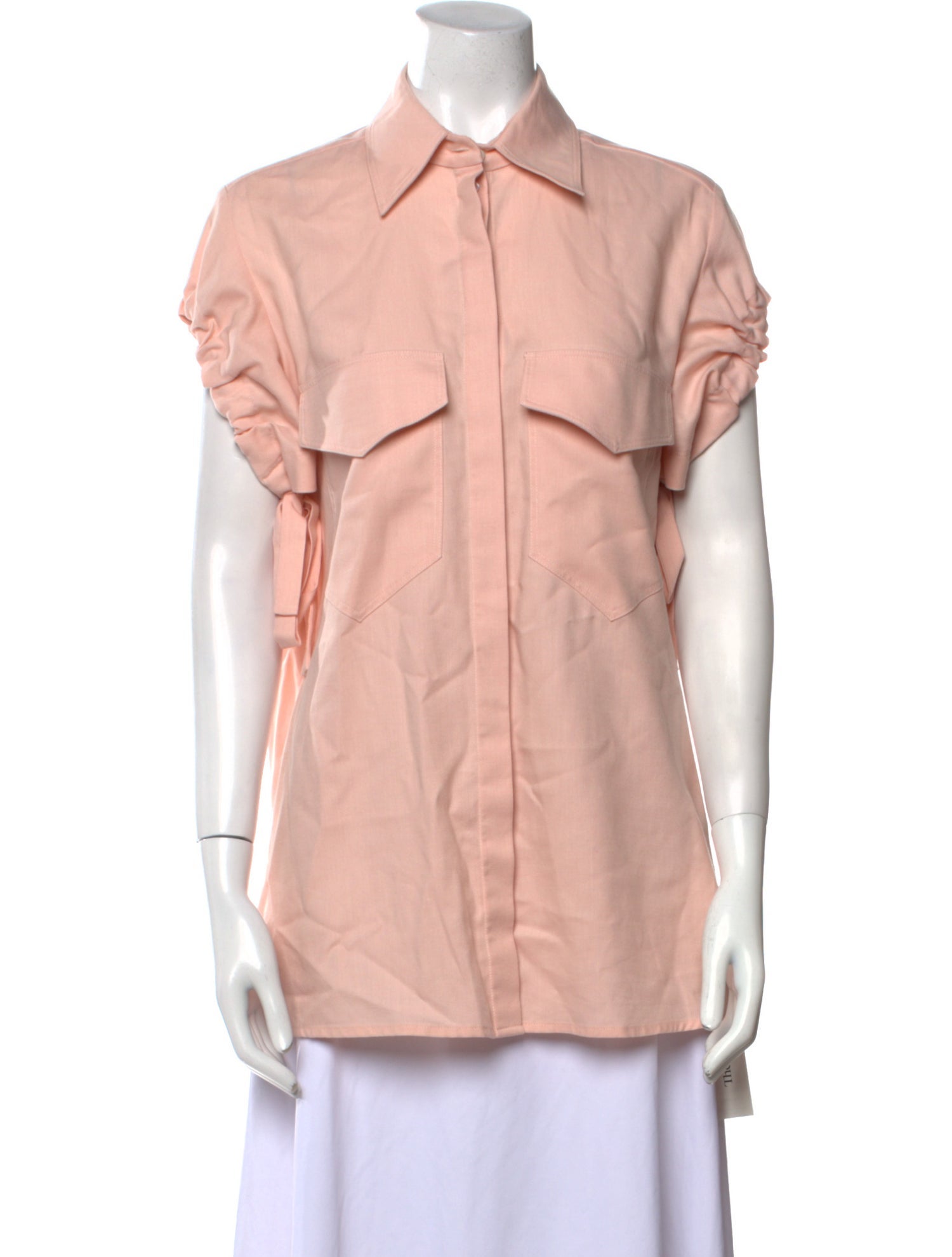 Victoria Beckham Short Sleeve Button-Up Top