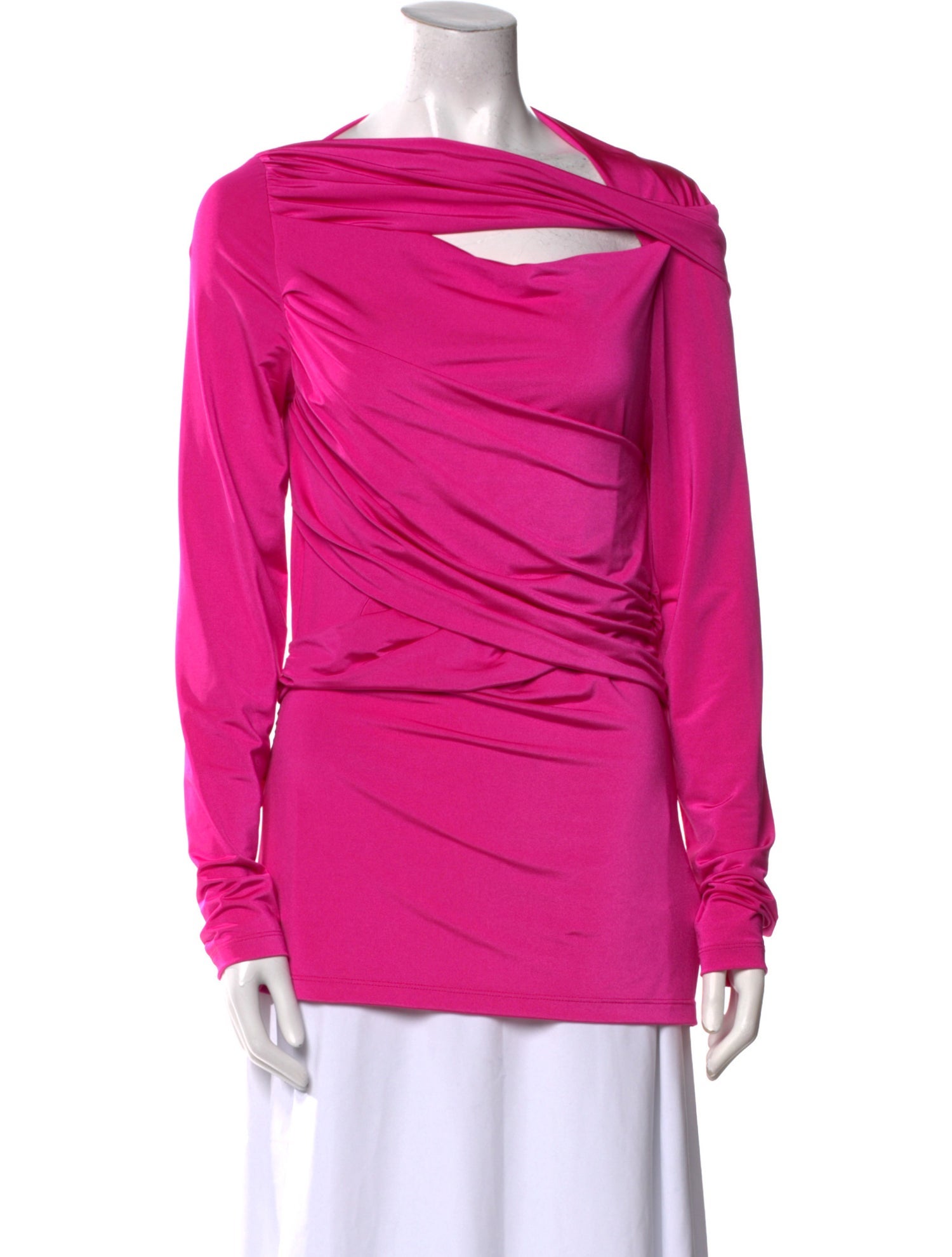 Victoria Beckham Cowl Neck Long Sleeve Blouse
