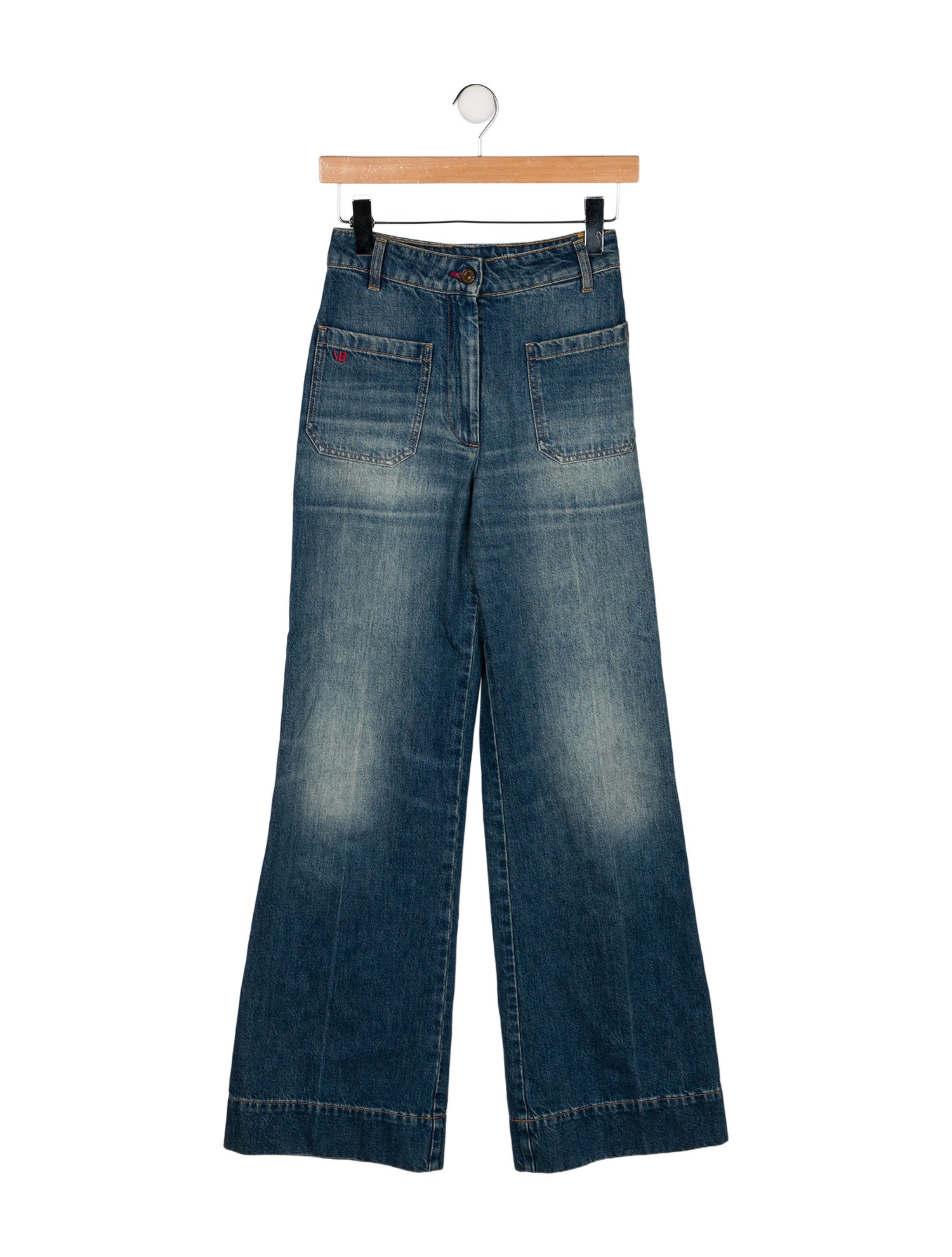 Victoria Beckham Mid-Rise Wide Leg Jeans