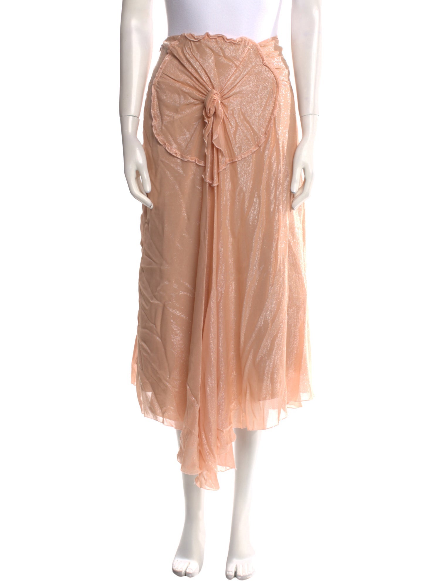 Victoria Beckham Silk Midi Length Skirt