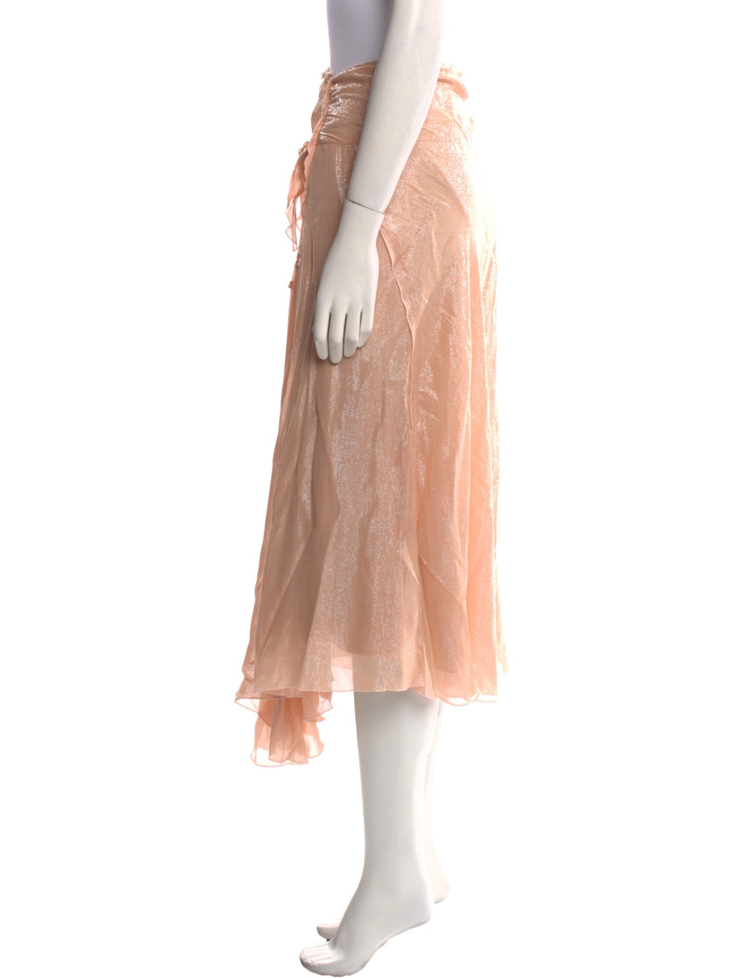 Victoria Beckham Silk Midi Length Skirt