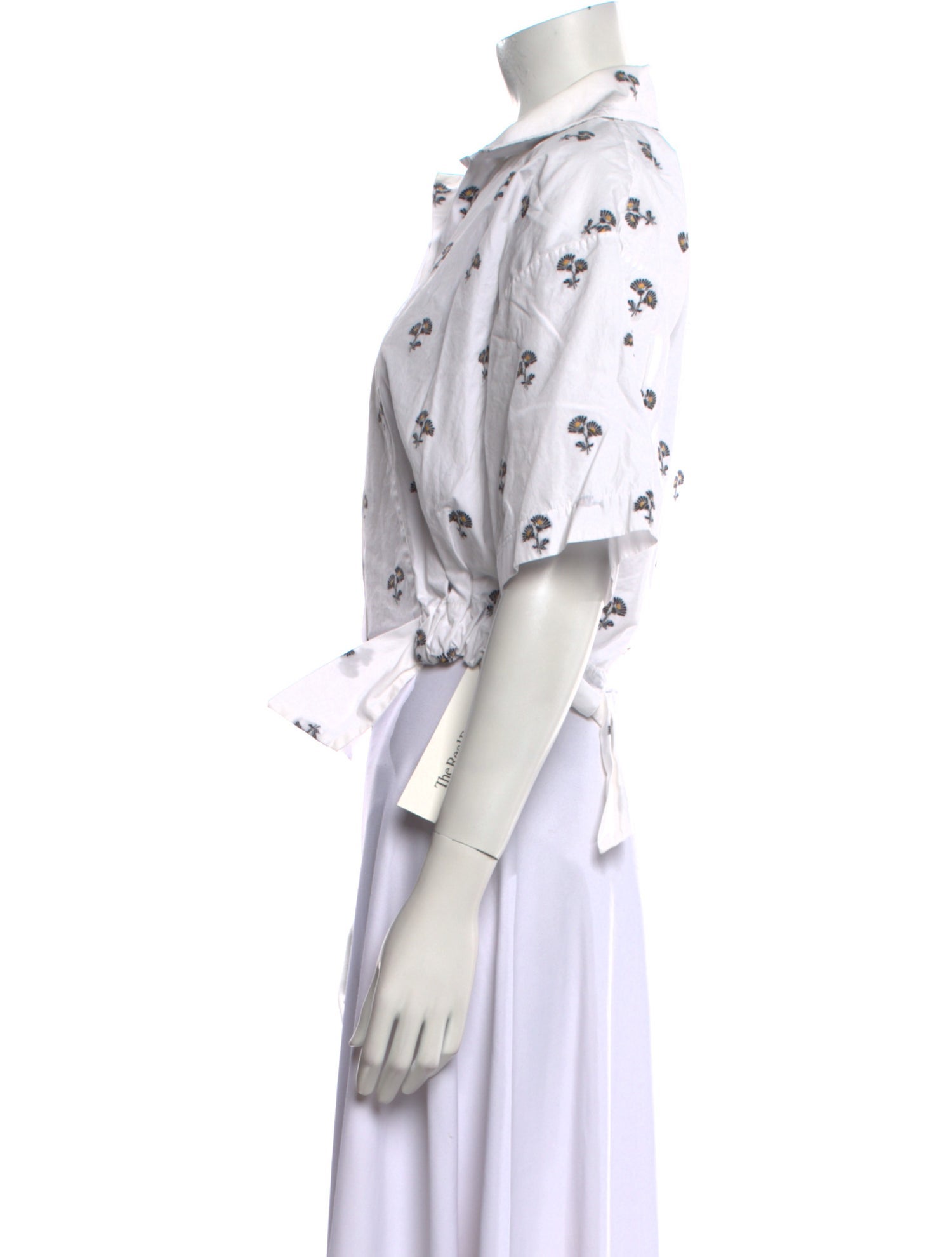 Victoria Beckham Printed Short Sleeve Crop Top