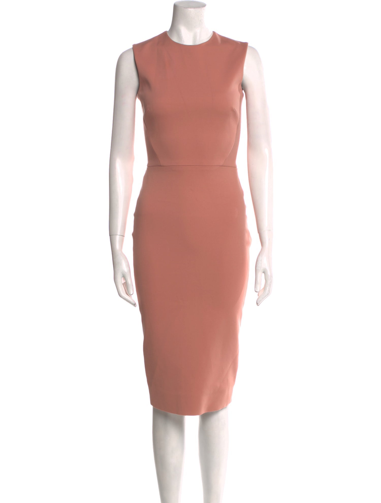 Victoria Beckham Crew Neck Midi Length Dress