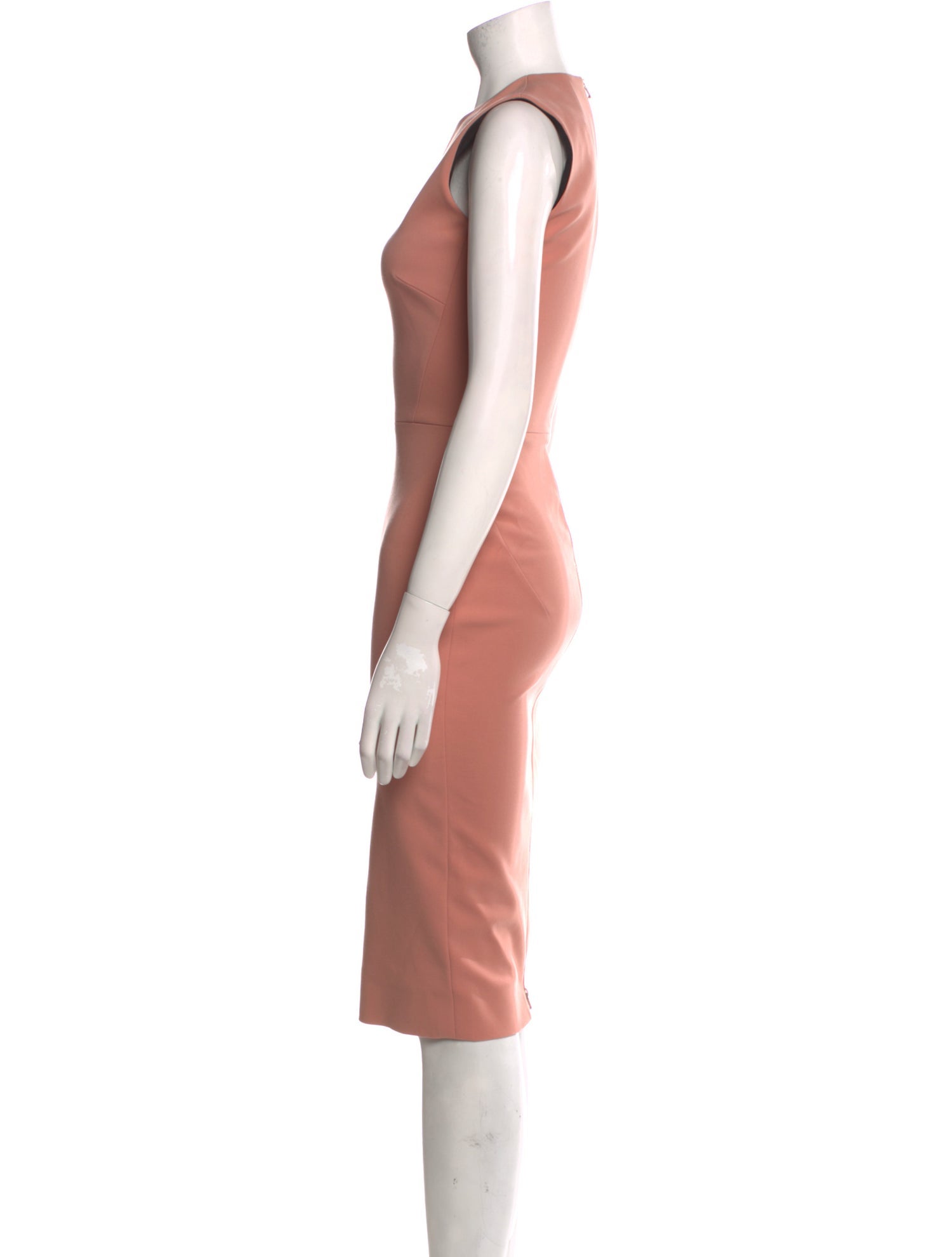 Victoria Beckham Crew Neck Midi Length Dress