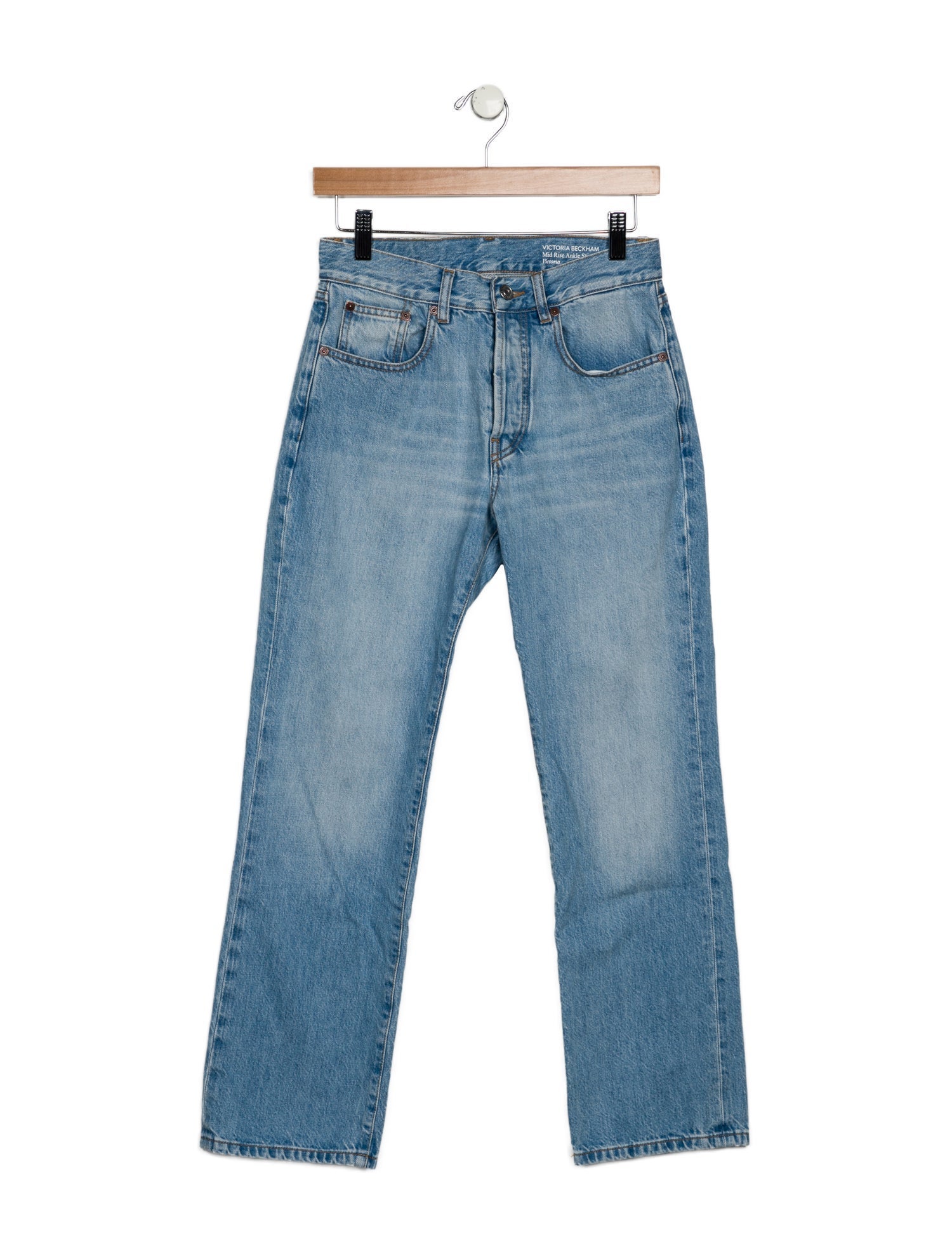 Victoria Beckham Mid-Rise Straight Leg Jeans