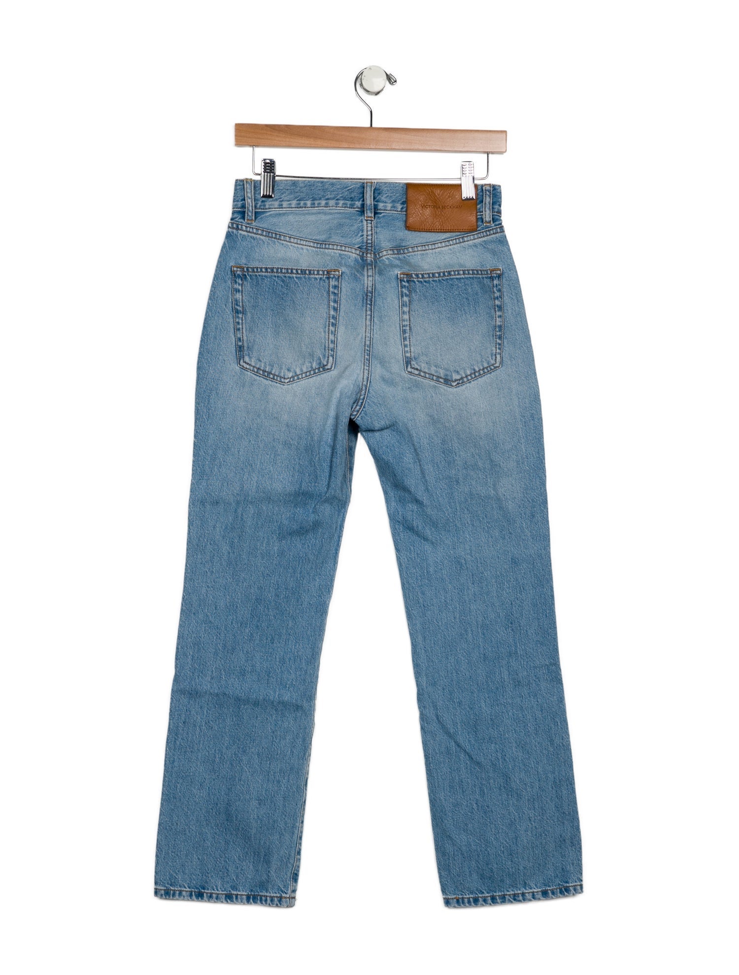 Victoria Beckham Mid-Rise Straight Leg Jeans