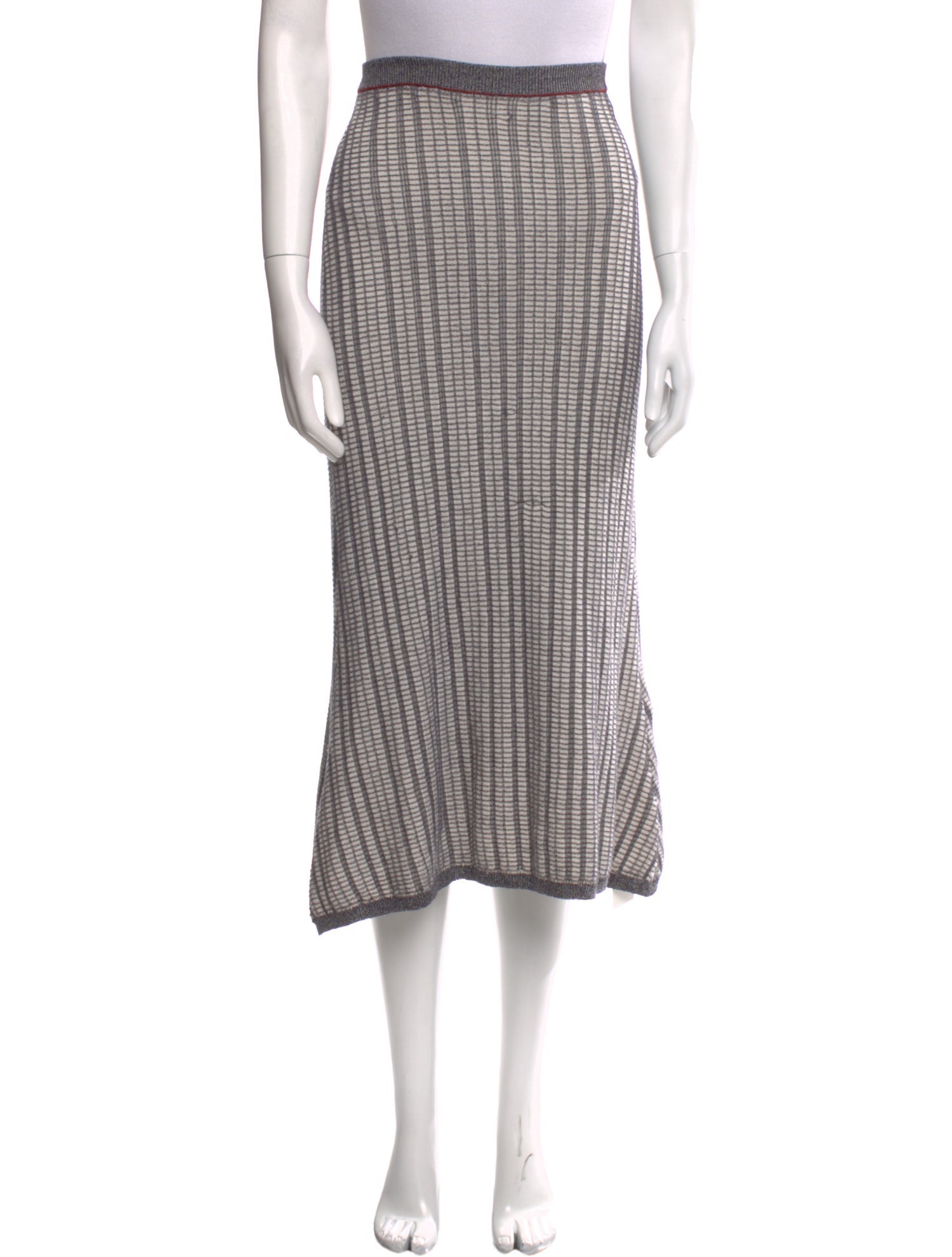 Victoria Beckham Virgin Wool Midi Length Skirt