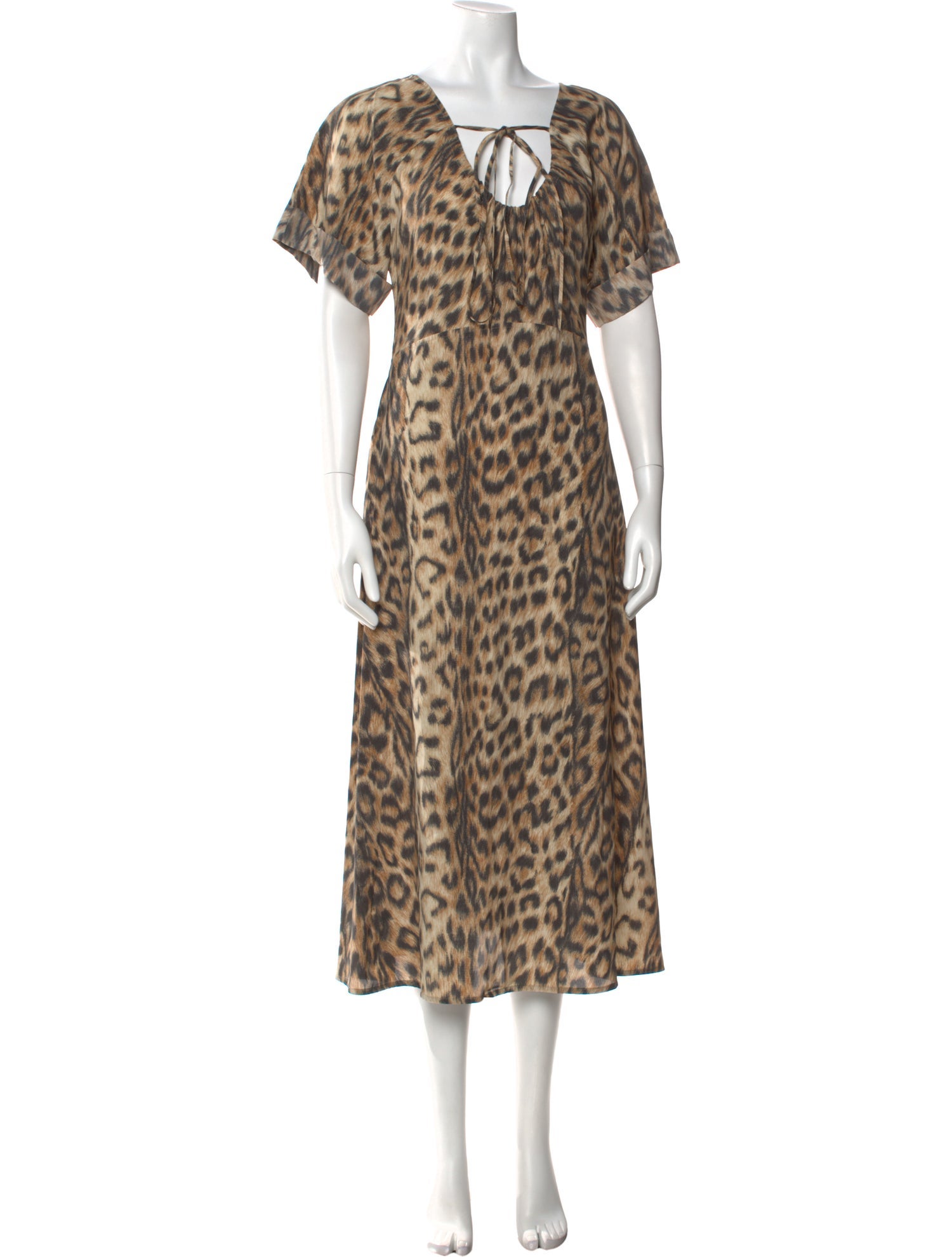 Victoria Beckham Animal Print Long Dress