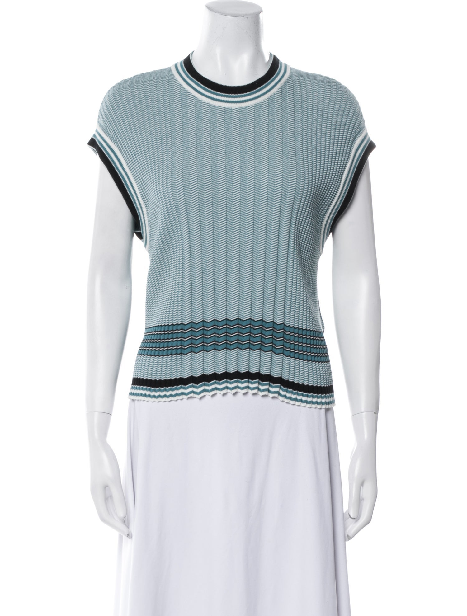 Victoria Beckham Striped Crew Neck Top