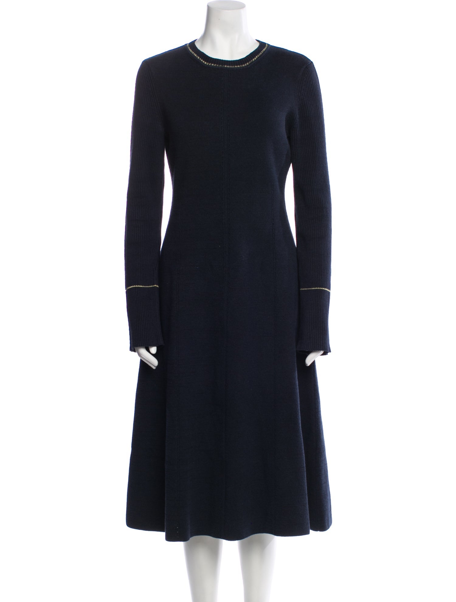 Victoria Beckham Crew Neck Midi Length Dress