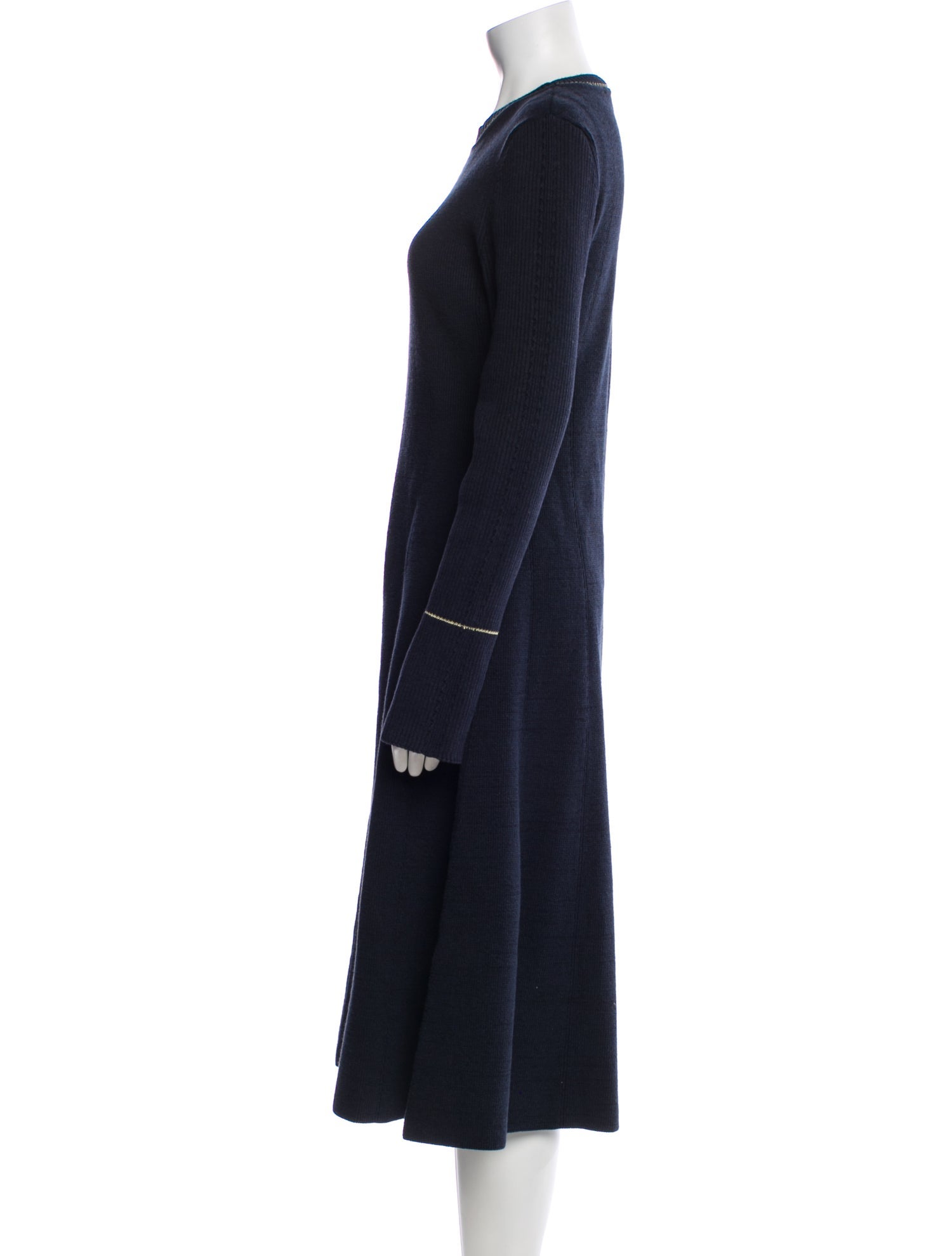 Victoria Beckham Crew Neck Midi Length Dress